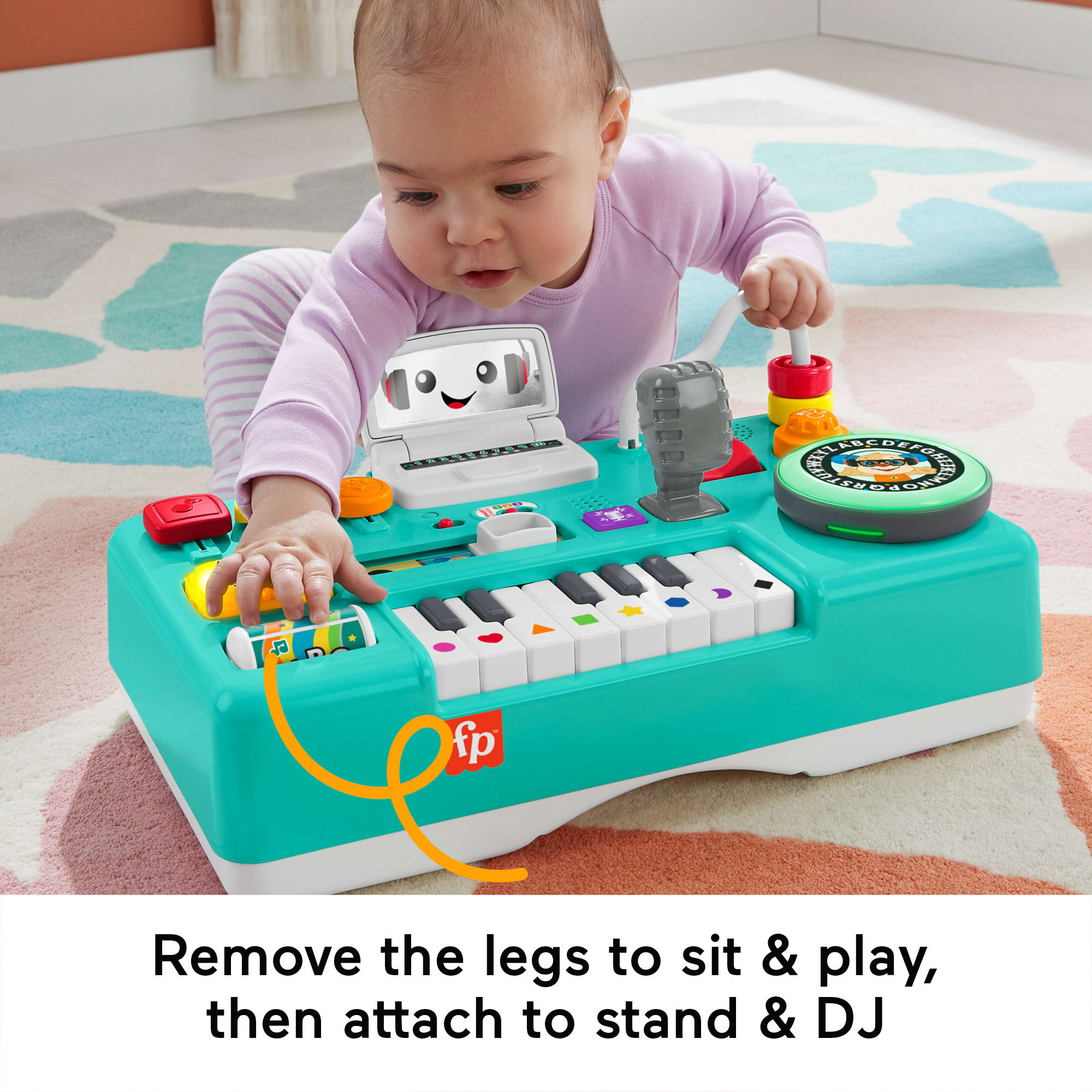 Fisher-Price Laugh & Learn Mix & Learn DJ Table Musical Learning Toy For Baby & Toddler. Multilanguage Version - Image 5