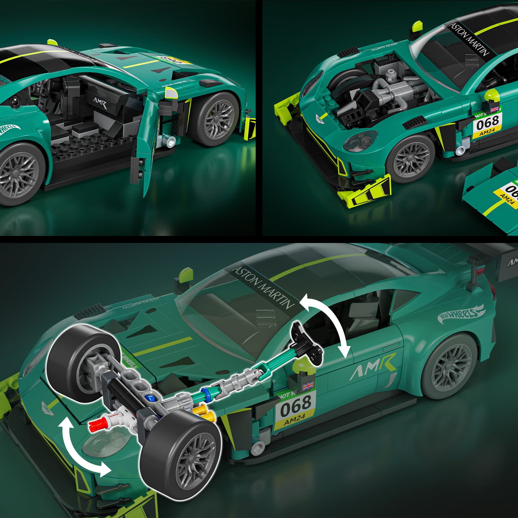 Mattel Brick Shop Hot Wheels '24 Aston Martin Vantage GT3 Building Set - Image 6