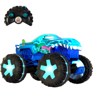 Hot Wheels Monster Trucks 1:15 Scale MEGA-Wrex Alive Remote-Control Vehicle. Battery-Powered RC With interactive Lights & Sounds
