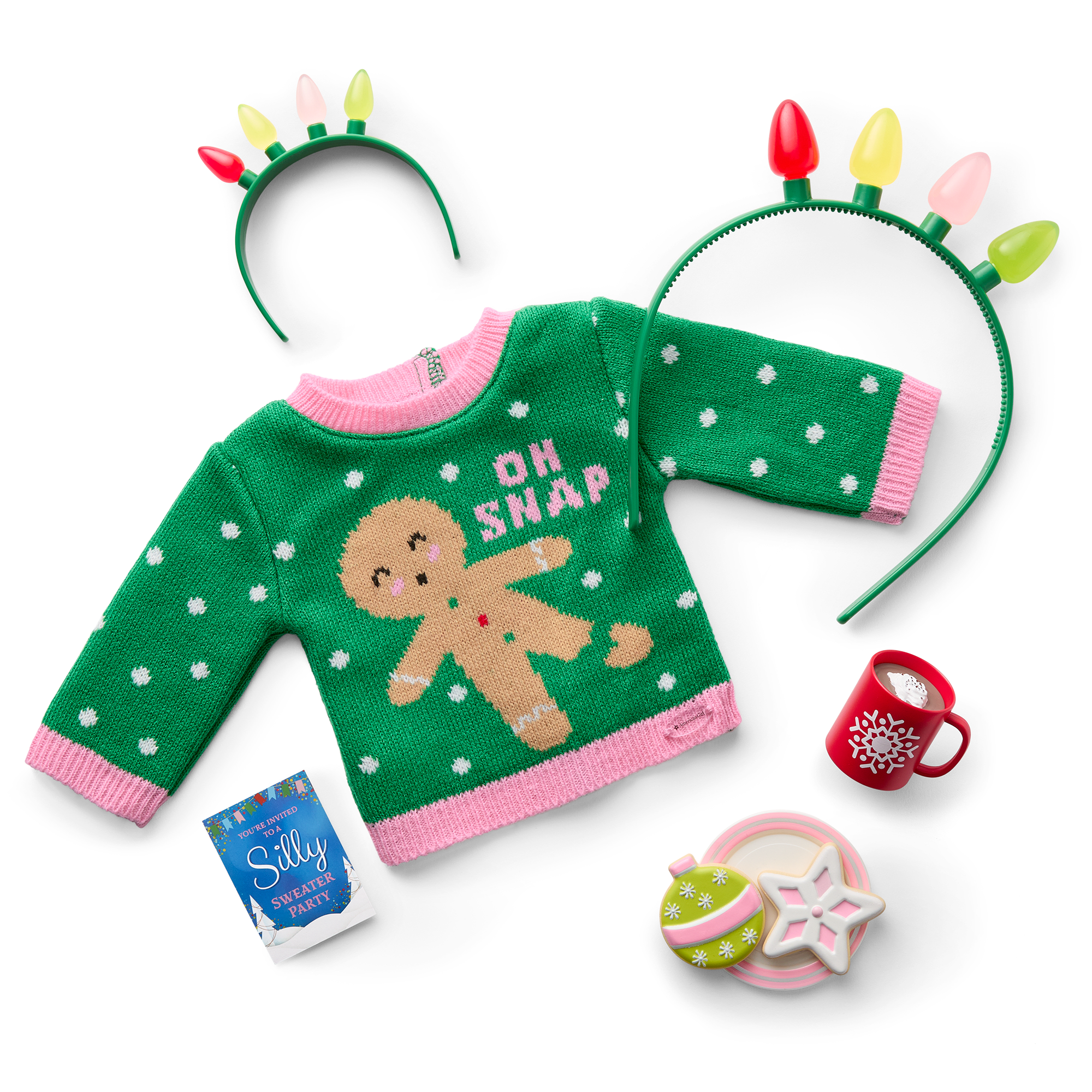 Christmas Party Sweater for 18-inch Dolls