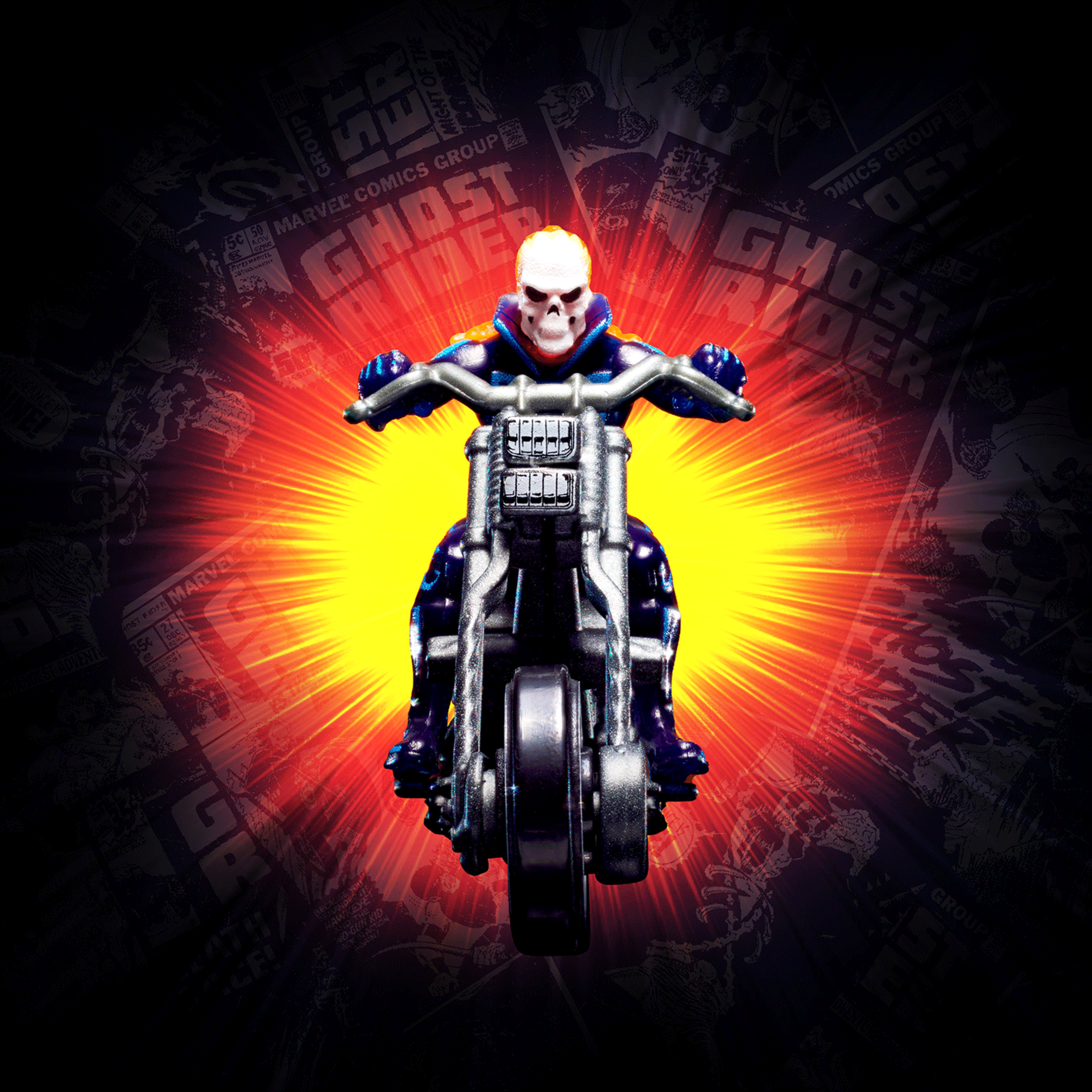 Hot Wheels MARVEL Ghost Rider Motorcycle & Figure Collectible - Image 3