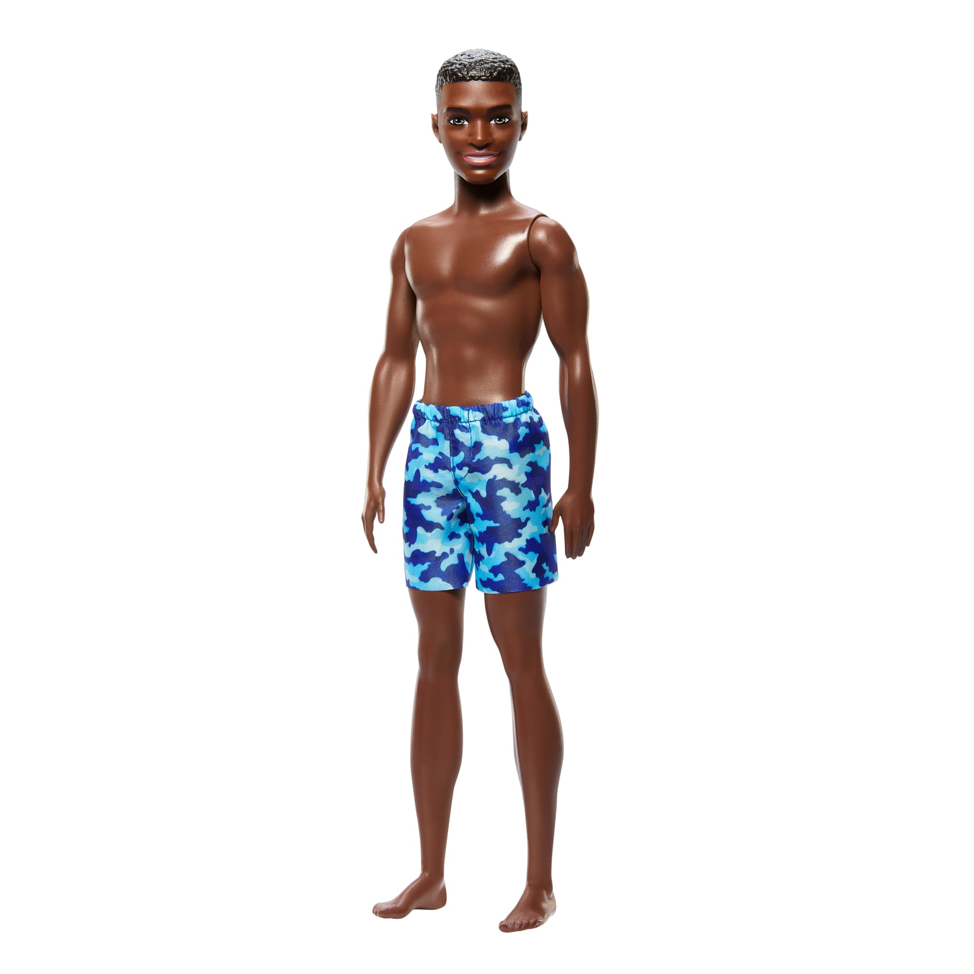 Beach Ken Doll With Dark Brown Hair Wearing Blue Swimsuit - Image 5