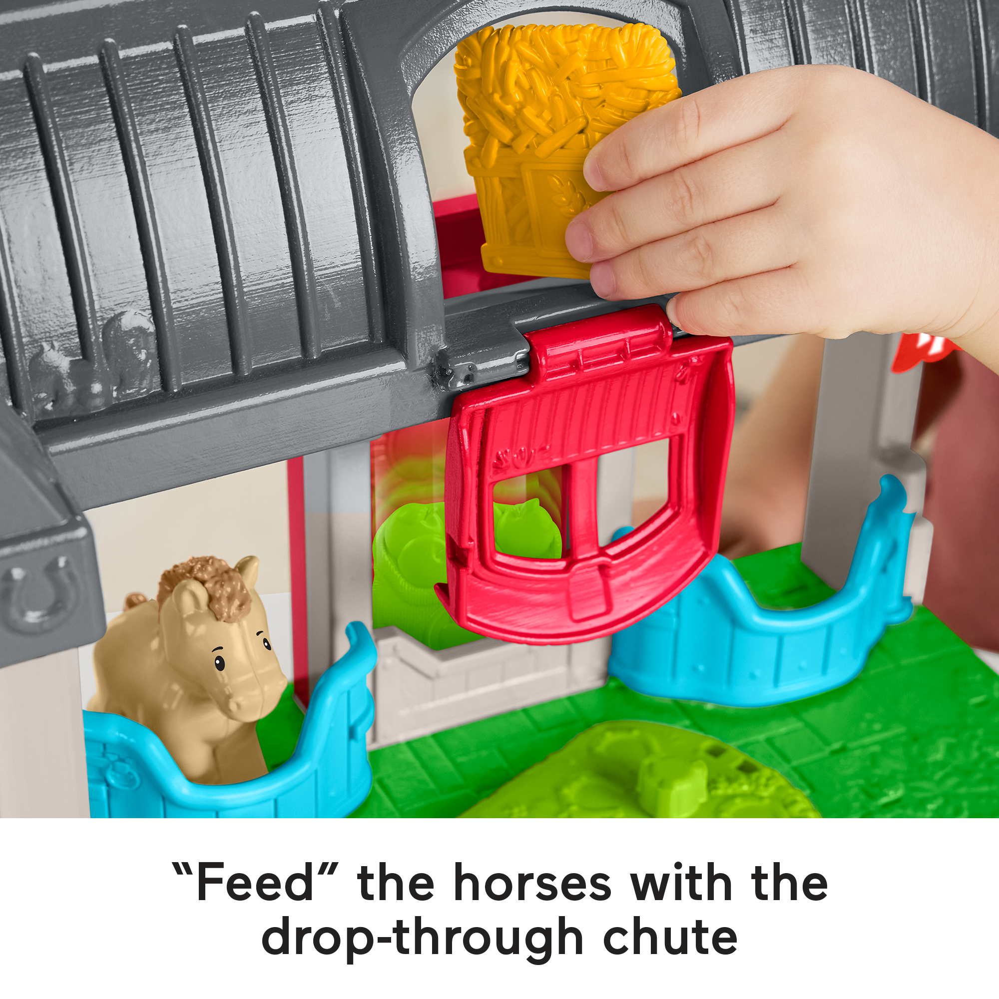 Fisher-Price Little People Friendly Horses Stable Toddler Playset With Sounds. 6 Play Pieces - Image 4