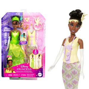 Disney Princess 2-in-1 Stories Tiana Fashion Doll With 2 Snap-On Bodices. 2 Skirts & 9 Accessories