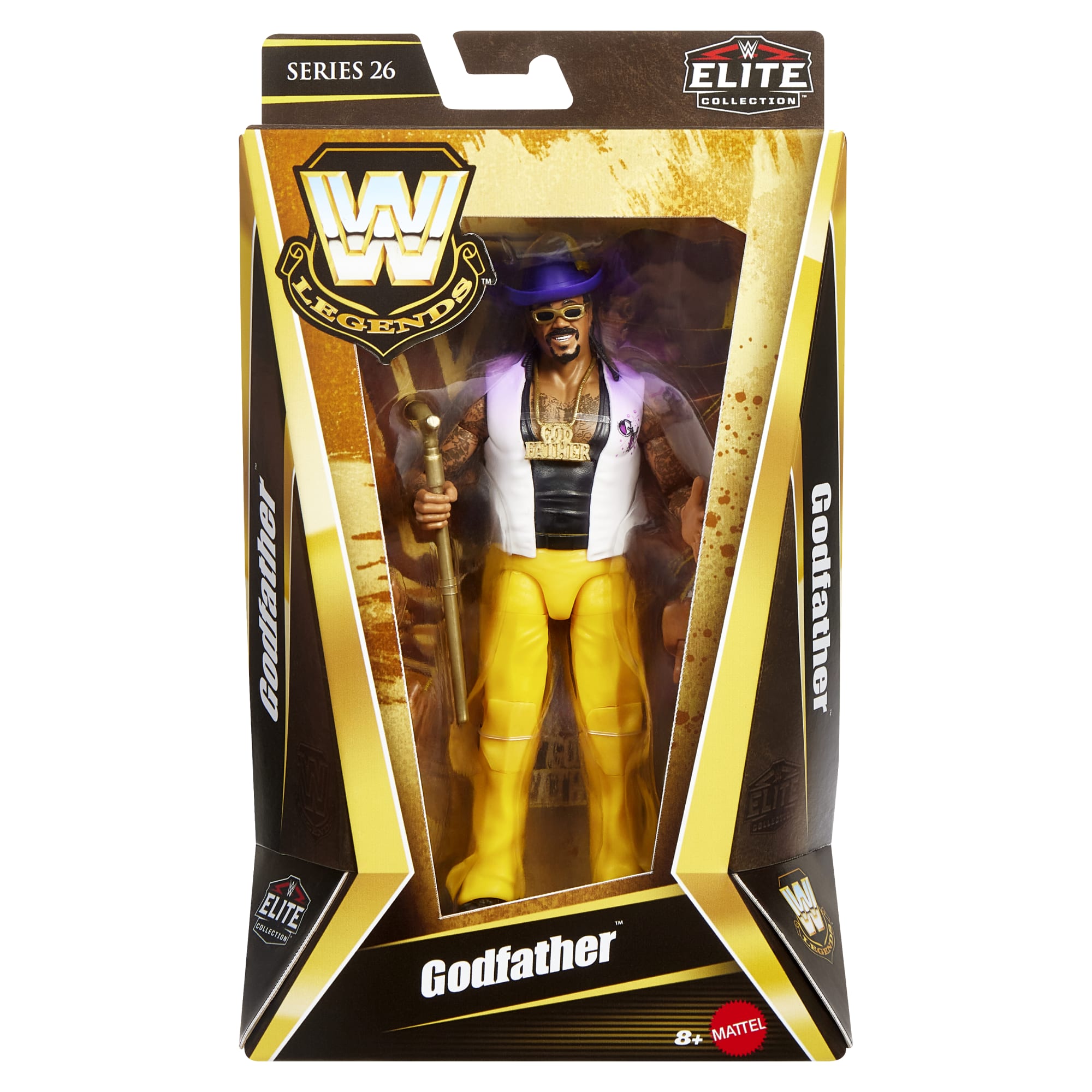 WWE Elite Legends Godfather Action Figure & Accessories. Series 26 Collectible Set. 6-inch - Image 2