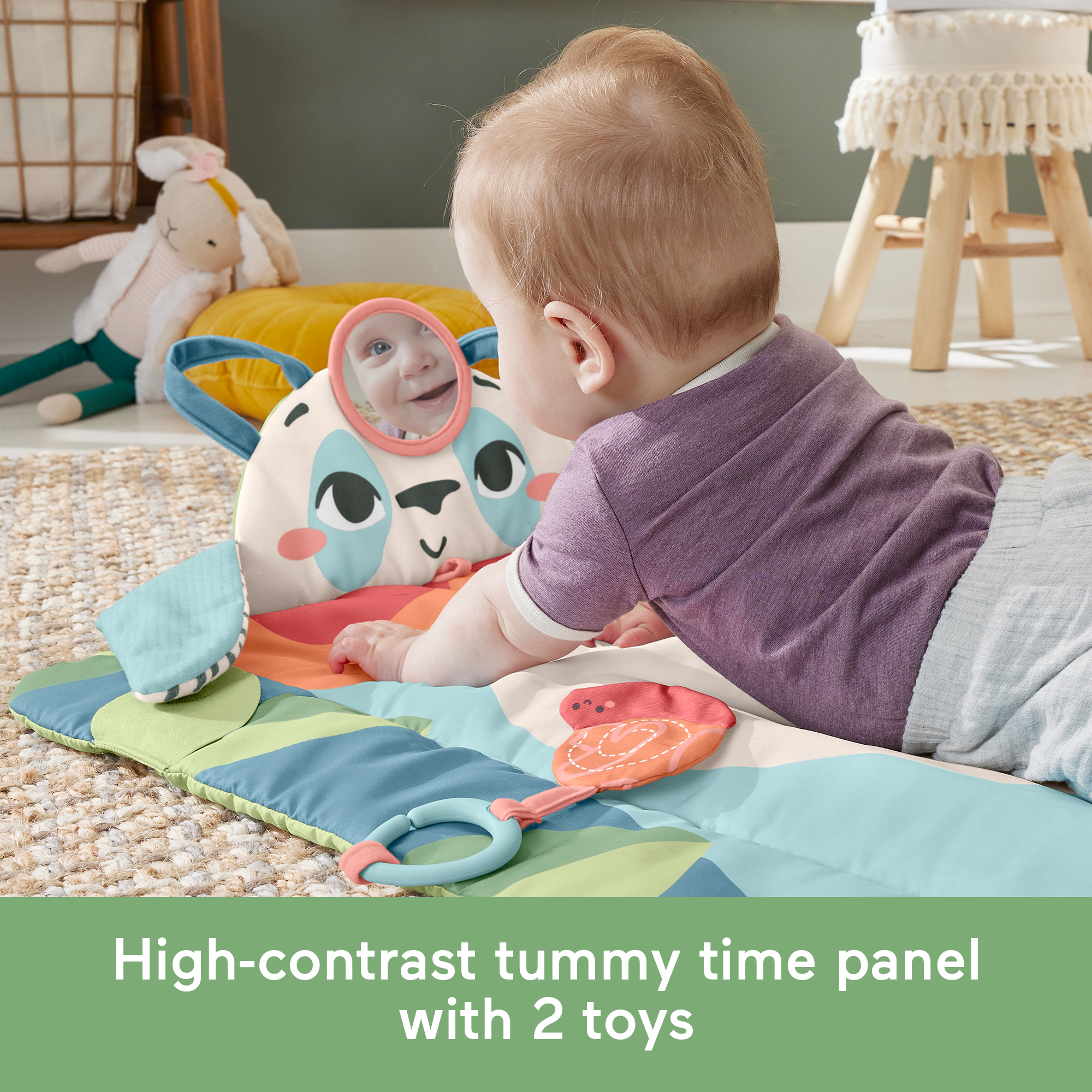 Fisher-Price Planet Friends Roly-Poly Panda Baby Activity Play Mat With 2 Toys - Image 4