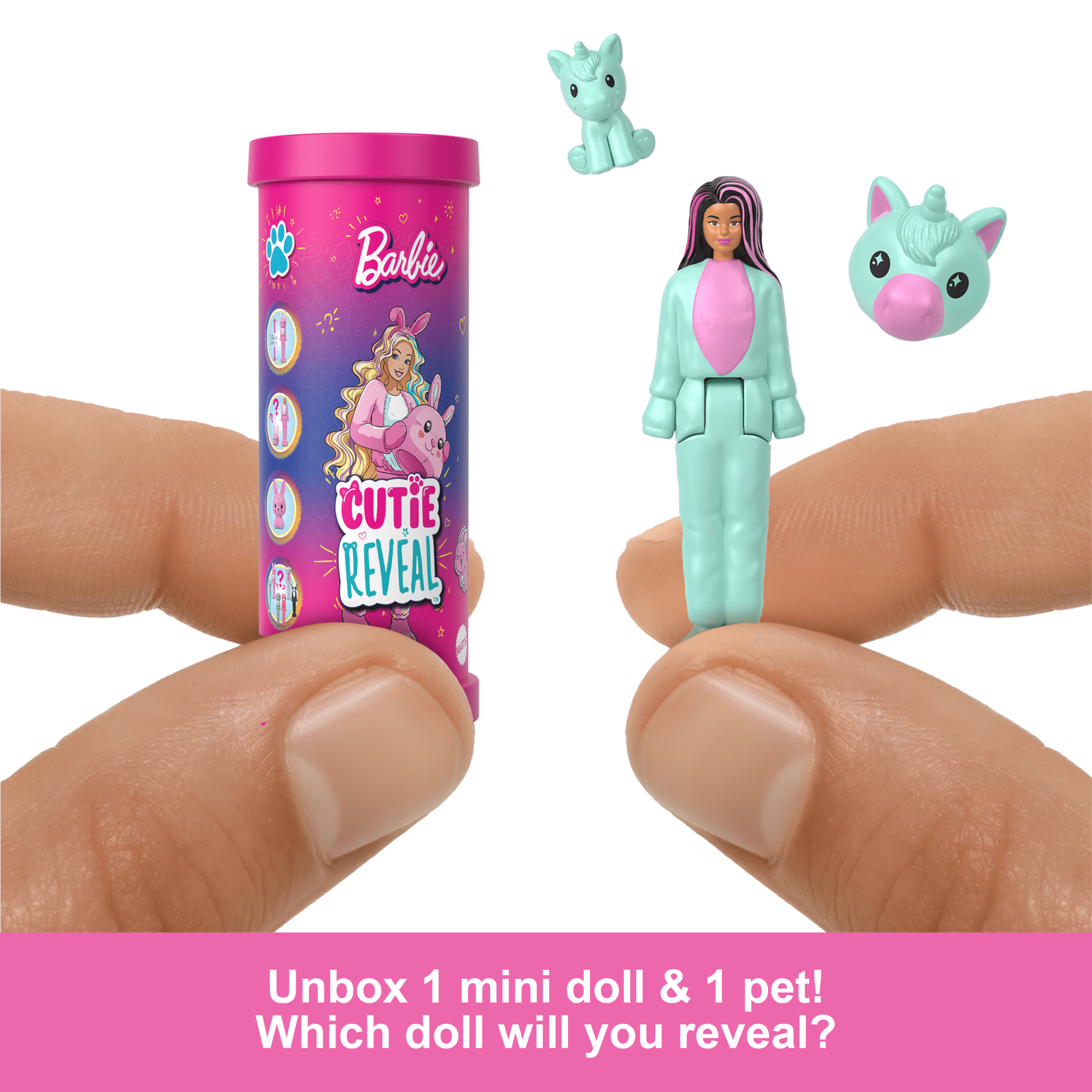Barbie Mini Barbieland Cutie Reveal Doll & Pet. 1.5-inch Color Dream Series - Image 5