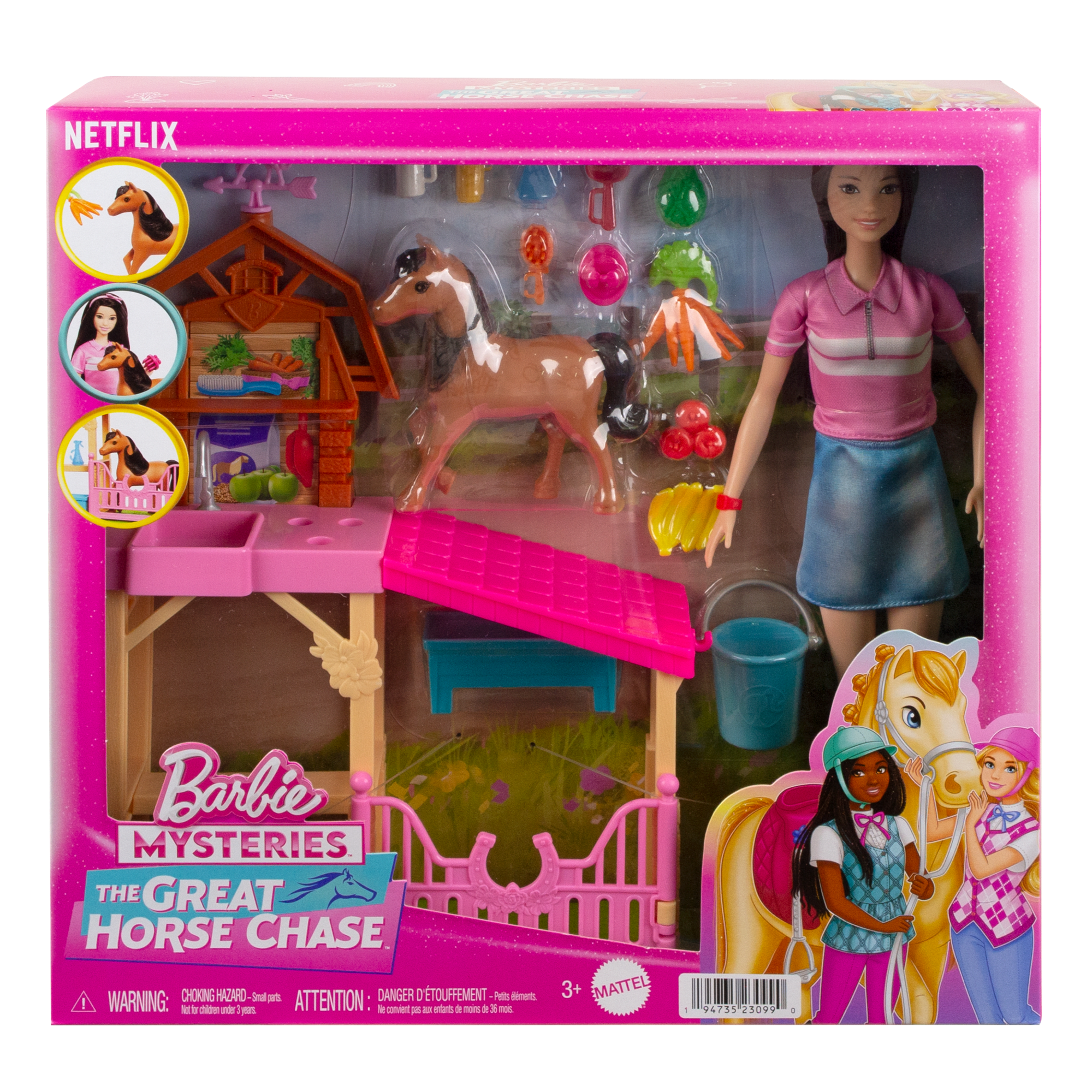 Barbie Mysteries: The Great Horse Chase Stable Playset With Fashion Doll. Small Toy Pony & 10+ Accessories - Image 6