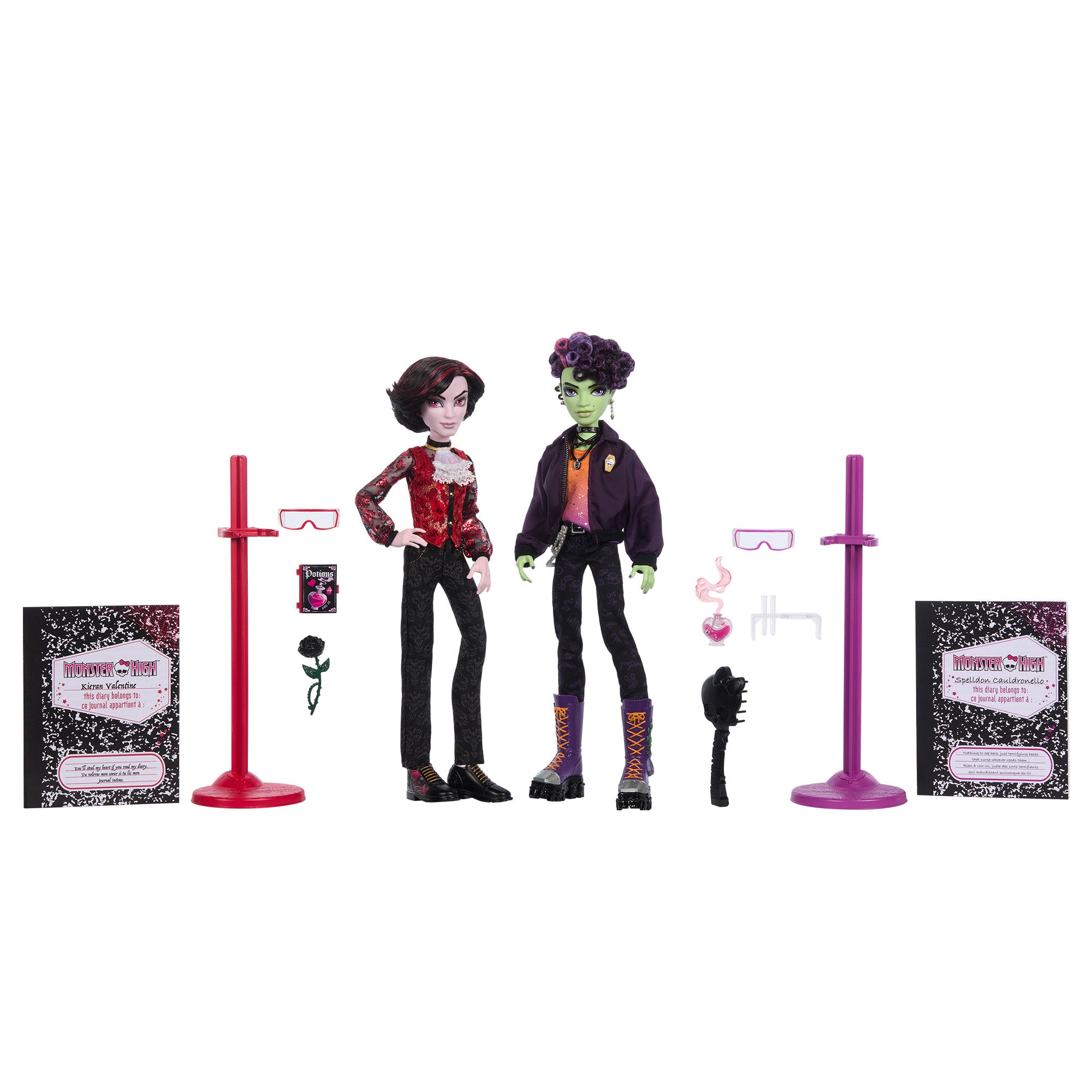Monster High Kieran Valentine and Spelldon Cauldronello Dolls 2-Pack - Image 2