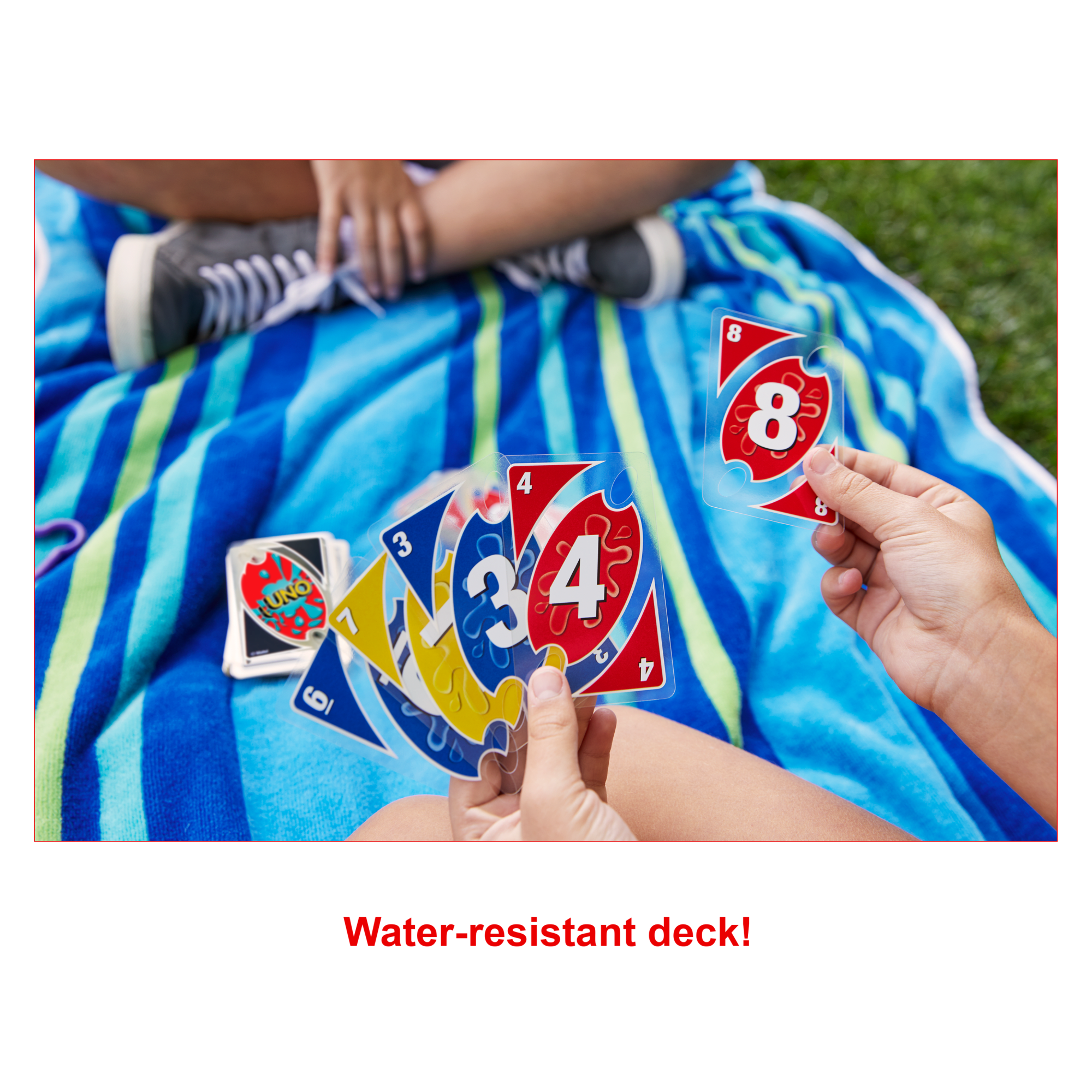 UNO Splash Card Game With Waterproof Cards And Portable Clip For Travel - Image 3