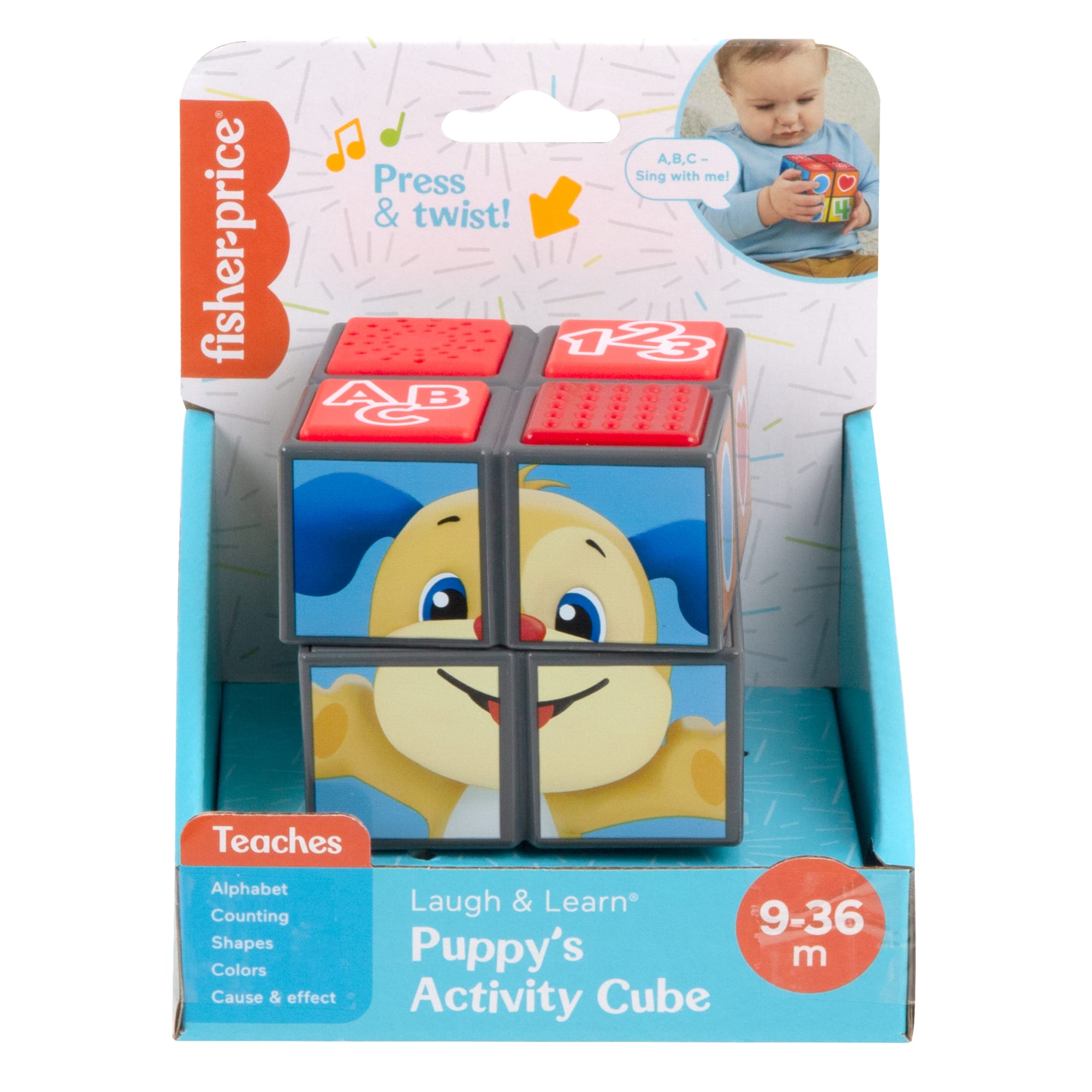 Fisher-Price Laugh & Learn Puppy's Activity Cube Electronic Learning Toy For Baby & Toddler - Image 6