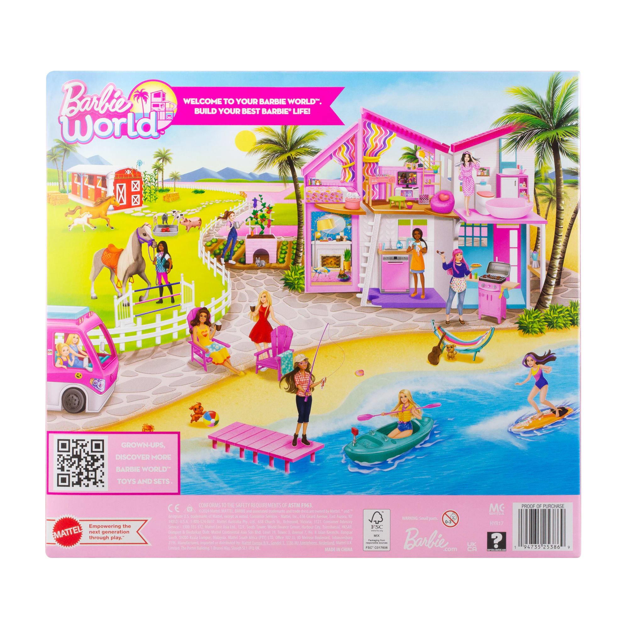 Barbie World Horse Stable Playset With Toy Horse. Jump. & Accessories. 7-Piece Set