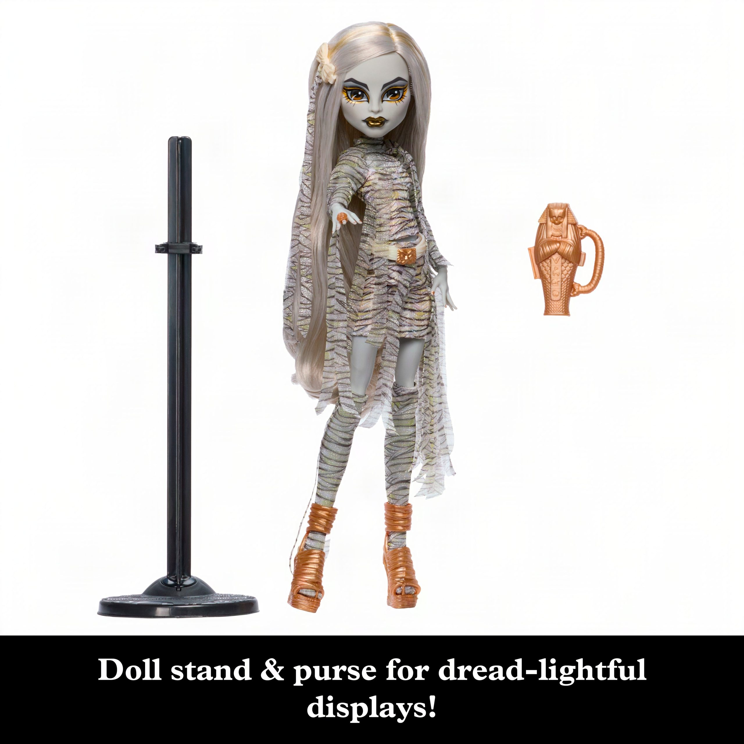 Monster High X Universal Monsters The Mummy Collector Doll With Wrap Dress & Sarcophagus Purse - Image 3