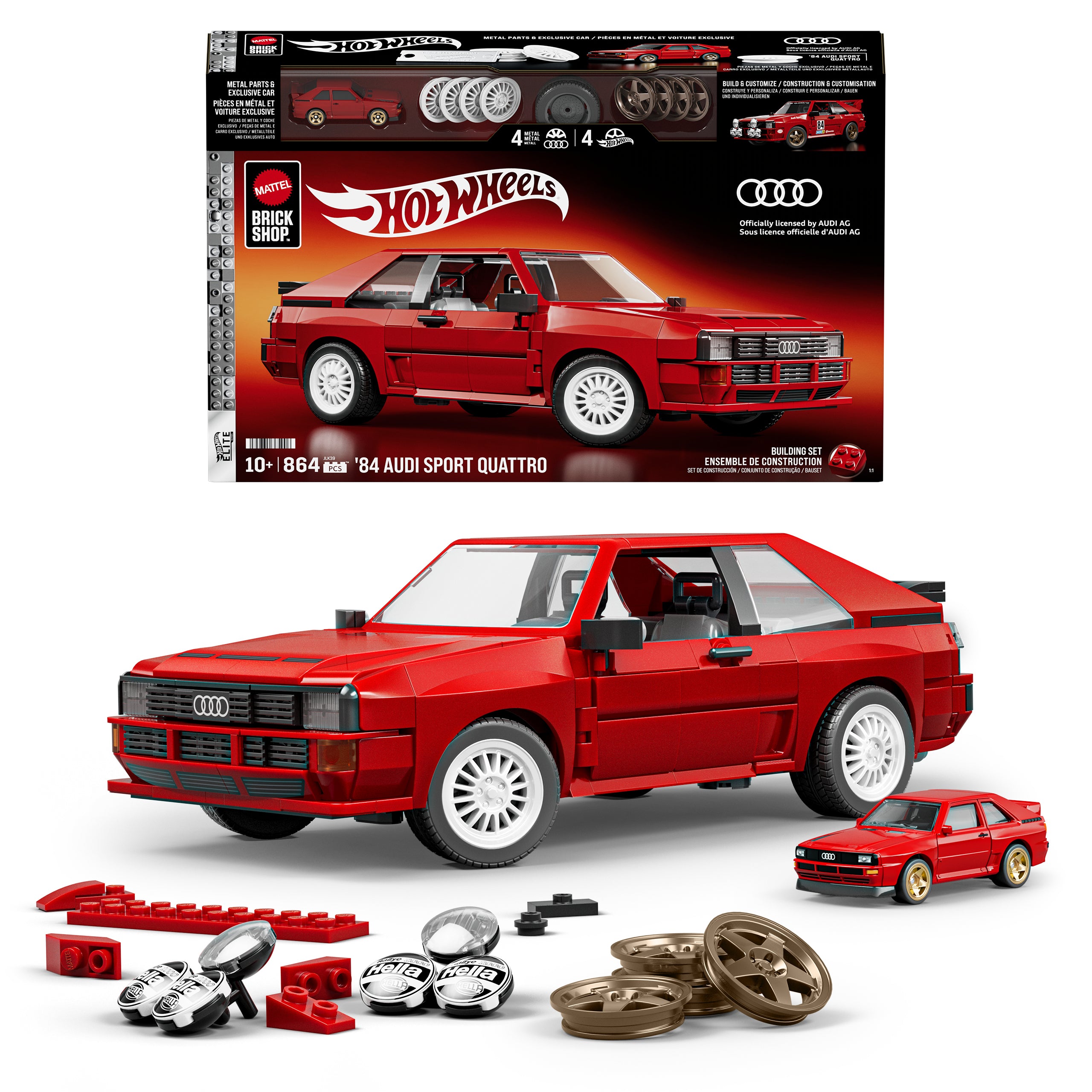 Mattel Brick Shop Hot Wheels Jogo de Construção Elite '84 Audi Sport quattro