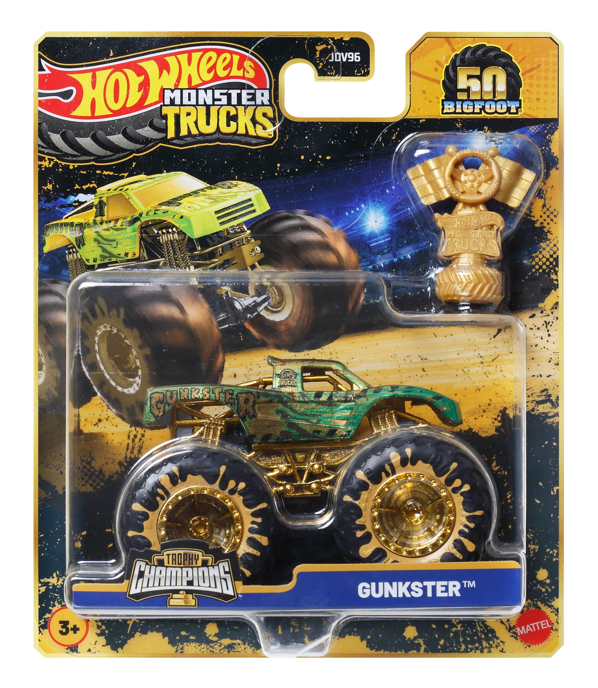 Hot Wheels Monster Trucks Veículo de Brinquedo Autos Surpresa Troféu Bigfoot Escala 1:64 - Image 6