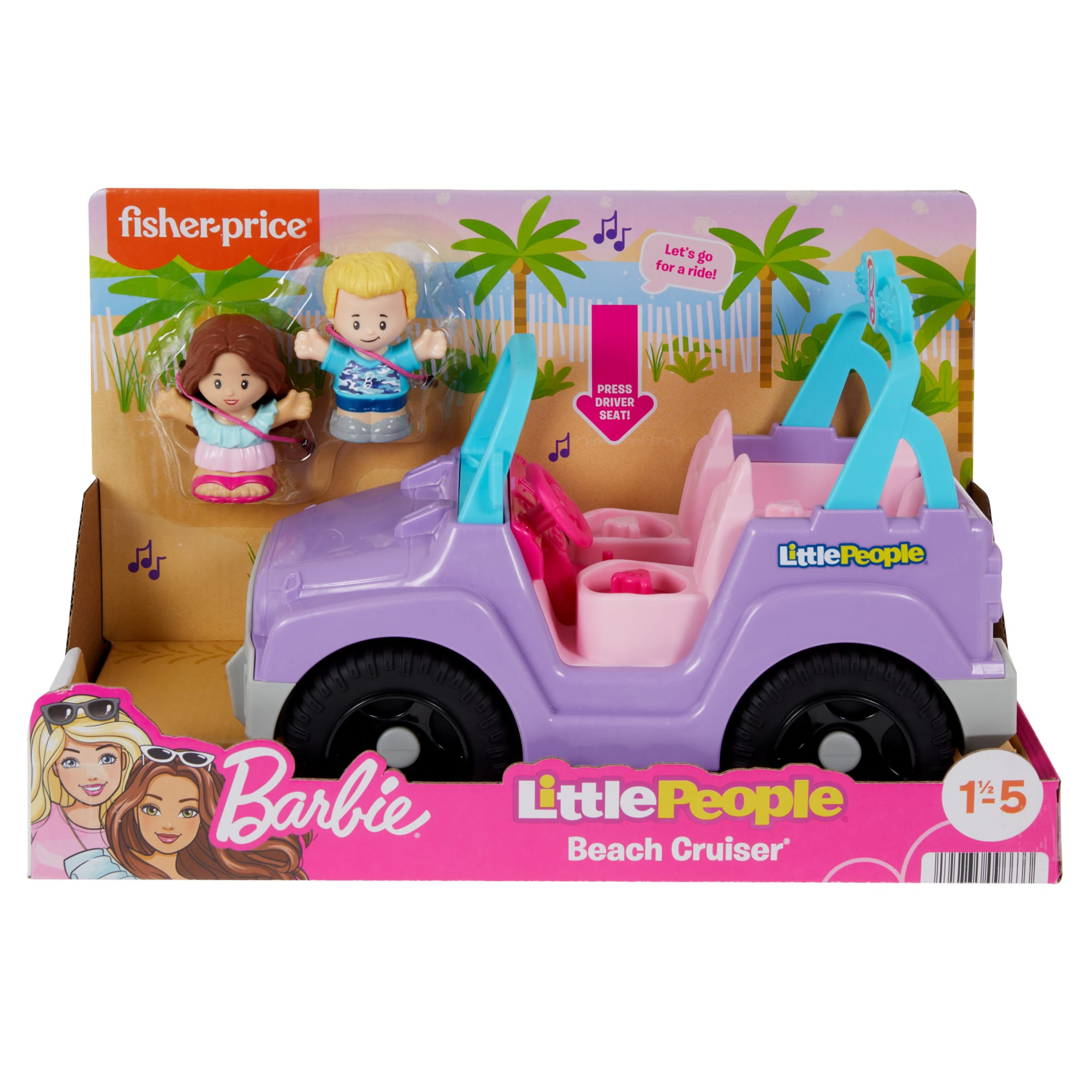 Little People Barbie Véhicule de Plage. Musique. Sons. 2 Figurines - Image 6