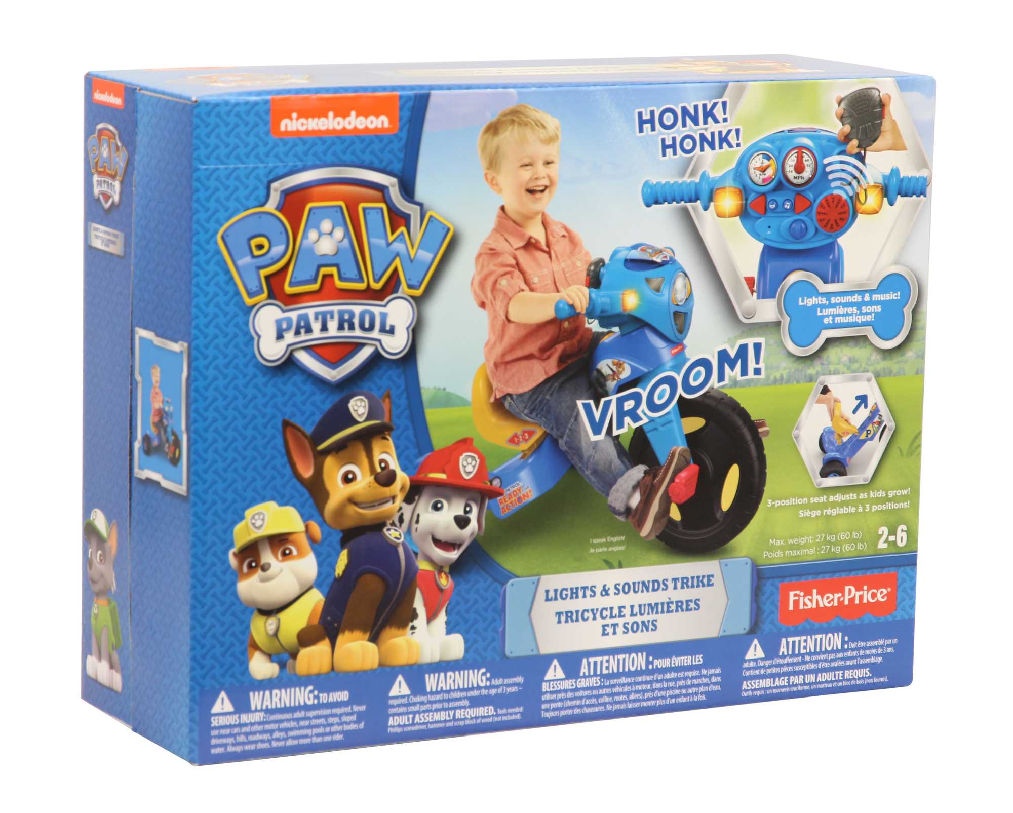 Fisher-Price Paw Patrol Lights & Sounds Trike Push & Pedal Ride-On Toddler Tricycle - Image 6