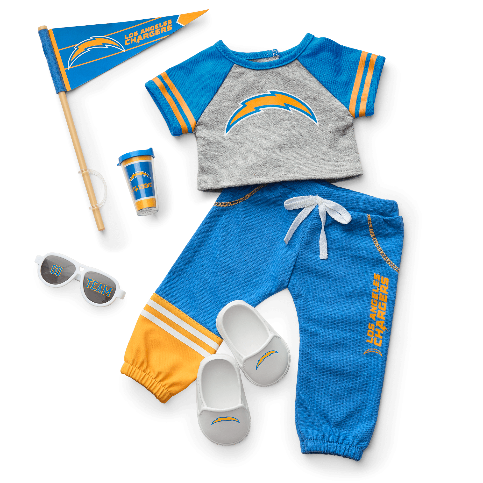American Girl® x NFL Los Angeles Chargers Fan Outfit & Accessories for 18-inch Dolls