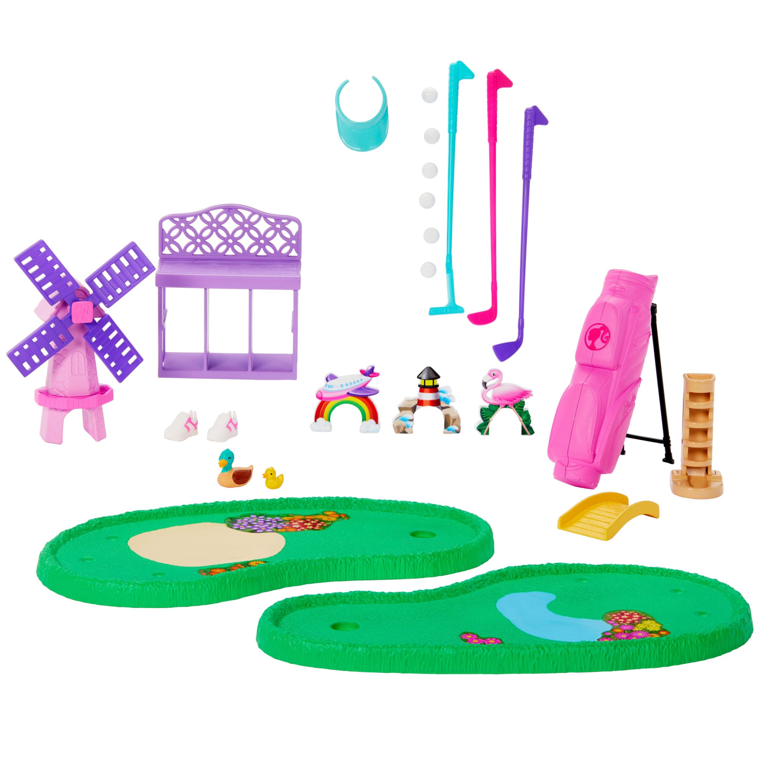 Barbie World Mini Golf Toy Playset With 22 Pieces Including Clubs. Balls. Visor. Shoes. & More - Image 5