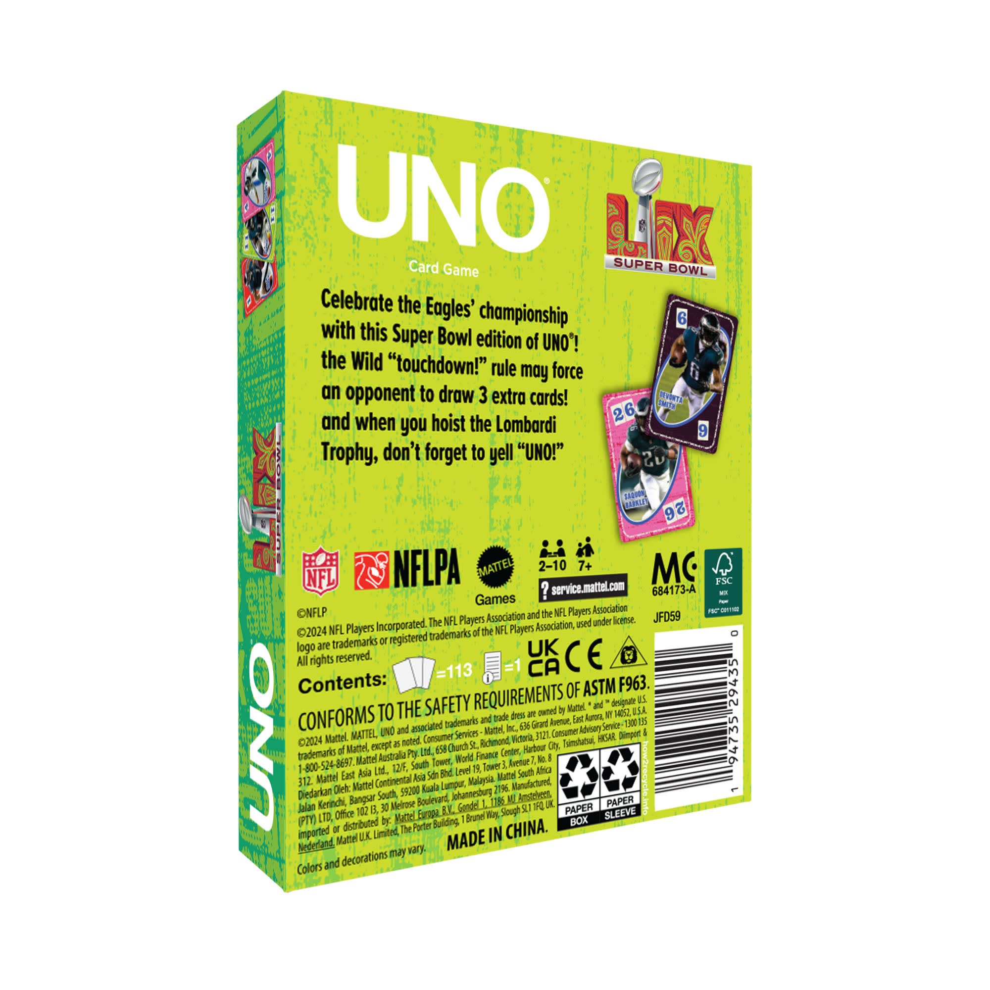 UNO Fandom x Super Bowl LIX Eagles Card Game - Image 4