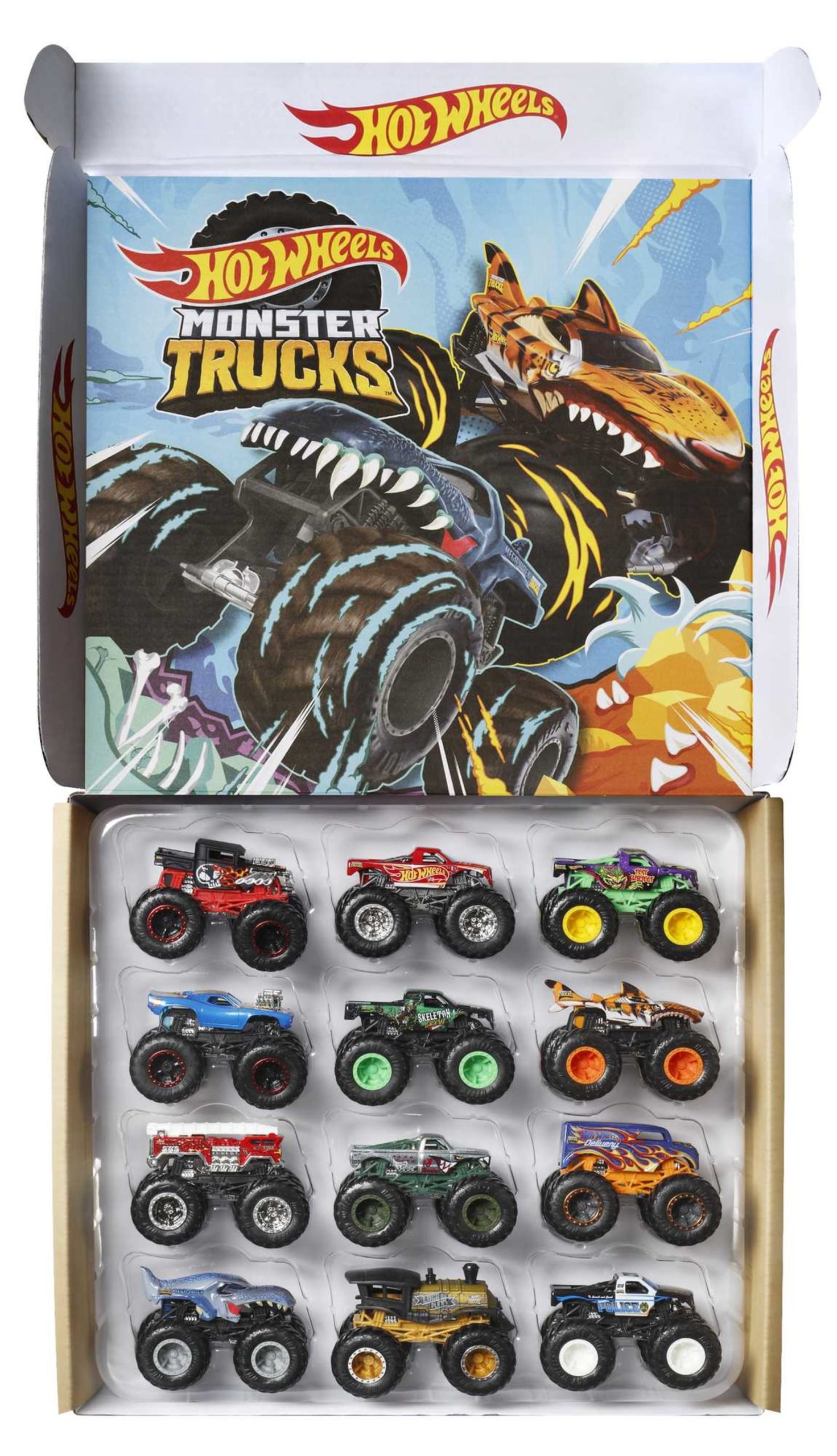 Hot Wheels Monster Trucks. Set Of 12 1:64 Die-Cast Toy Trucks For Kids