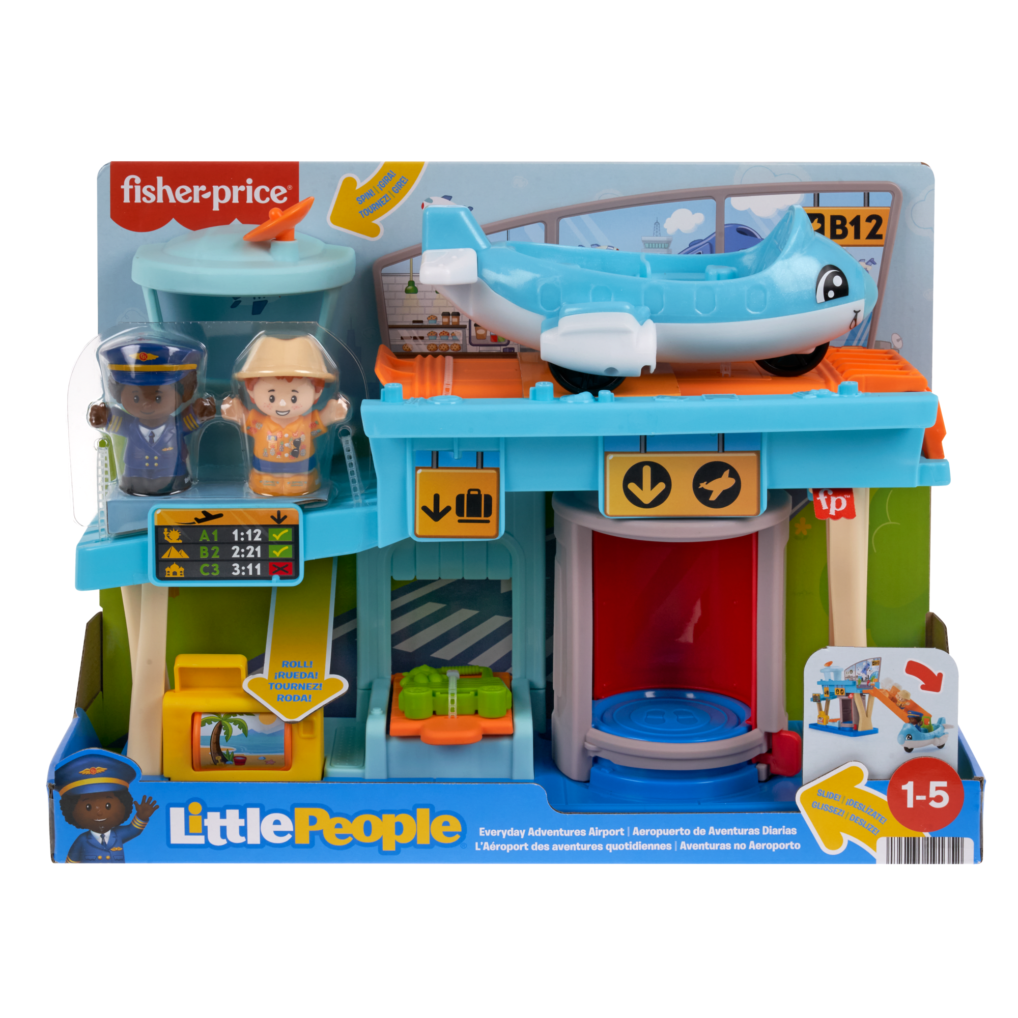 Fisher-Price Little People Everyday Adventures Airport Toddler Playset. Airplane & 3 Play Pieces - Image 6