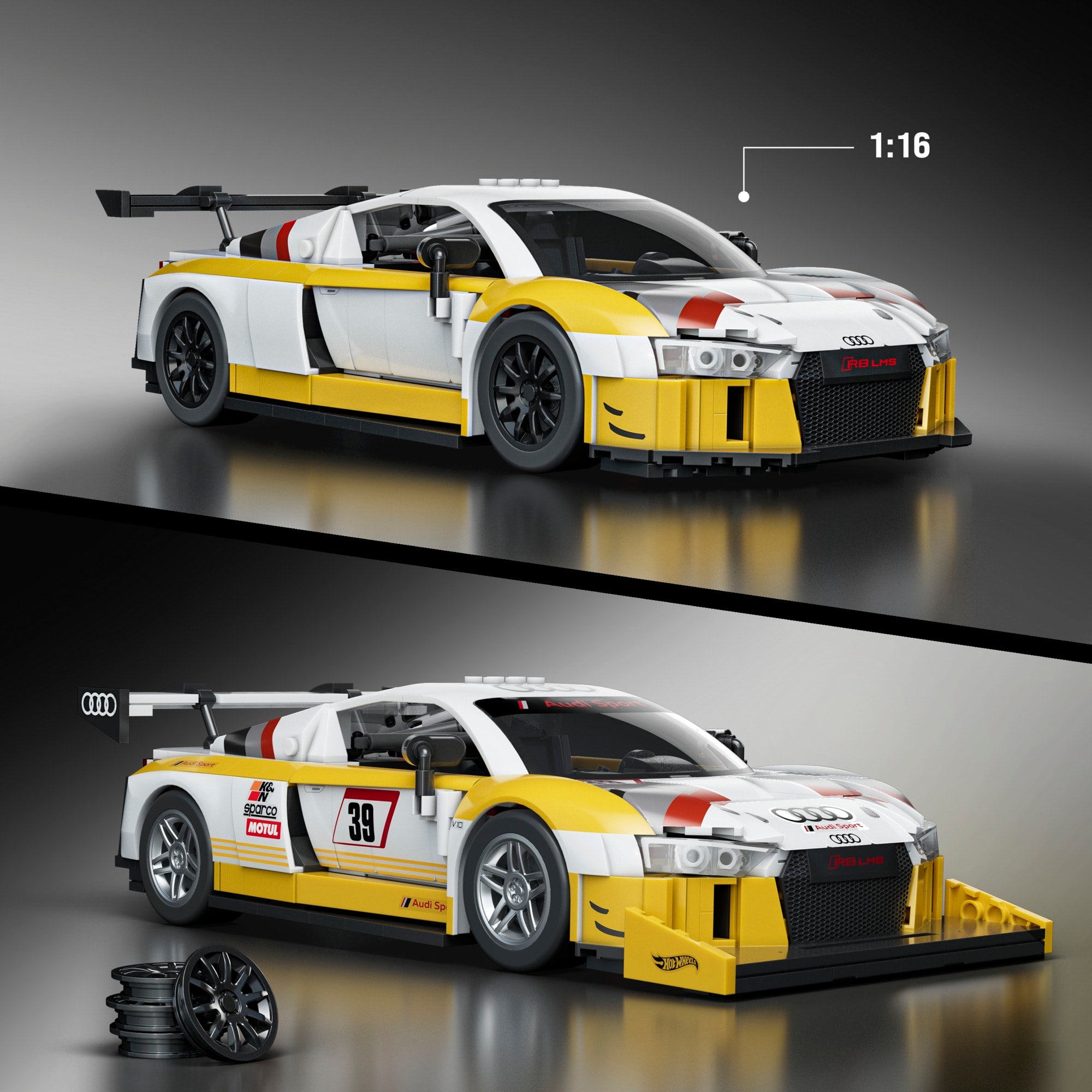 Mattel Brick Shop Hot Wheels '15 Audi R8 LMS Building Set - Image 3
