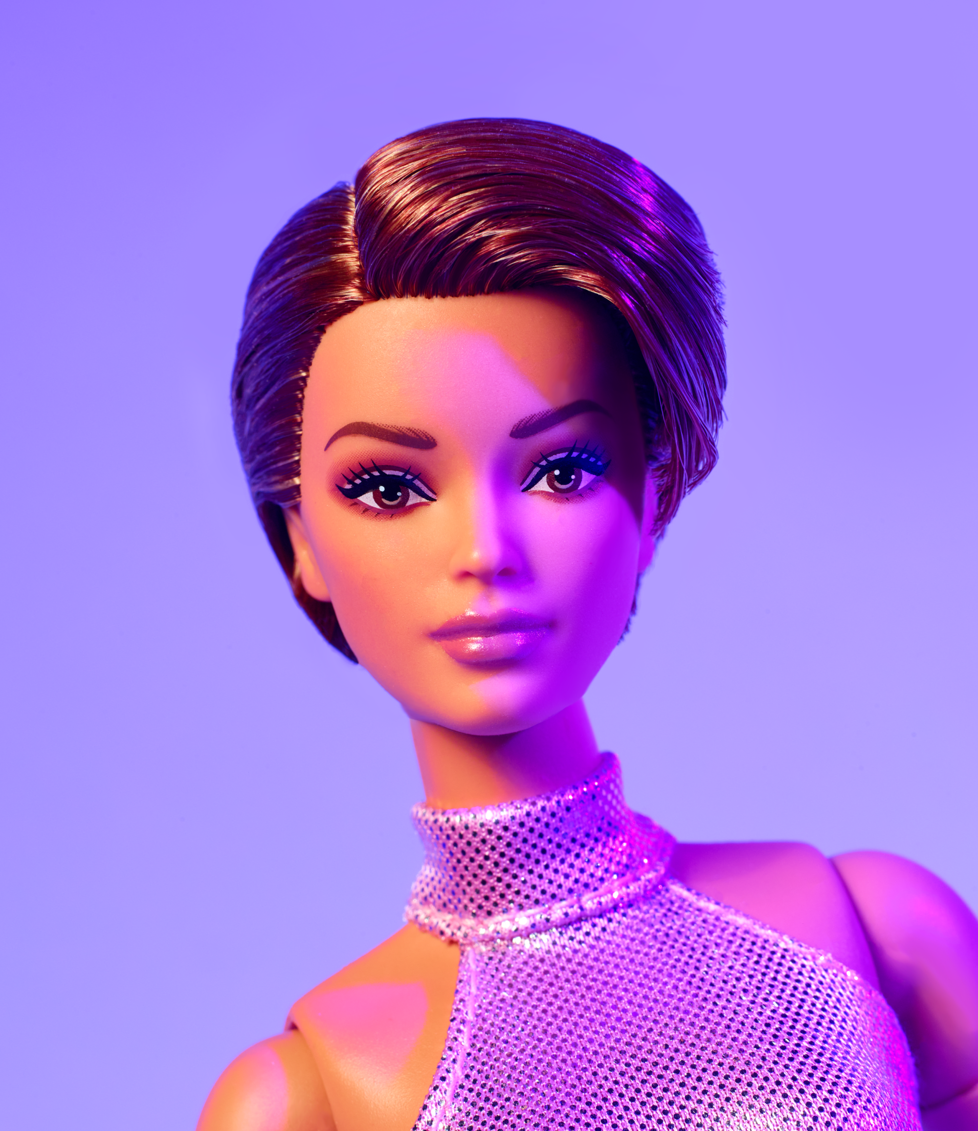 Barbie Looks No. 22 Collectible Doll With Pixie Cut And Sequined Y2K Jumpsuit - Image 3