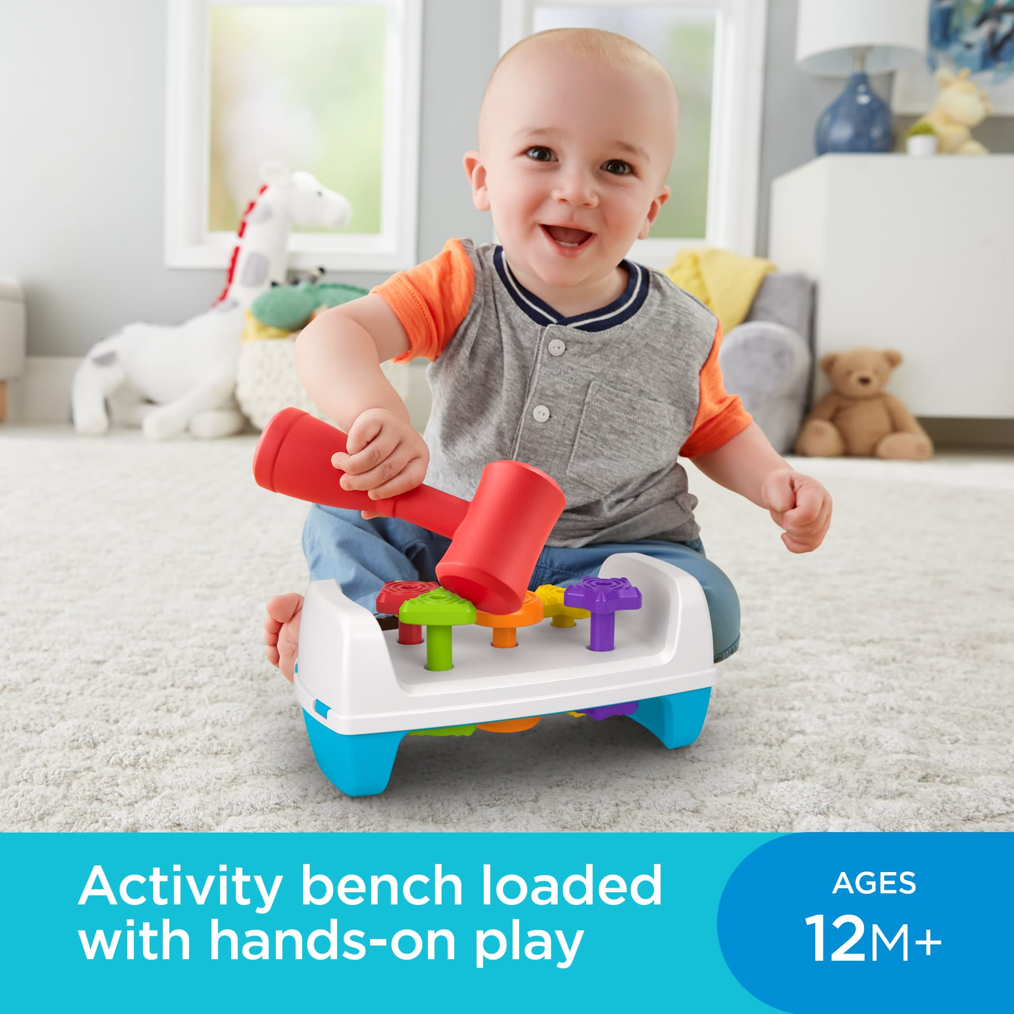 Fisher-Price Tap & Turn Bench. Double-Sided infant & Toddler Toy - Image 2