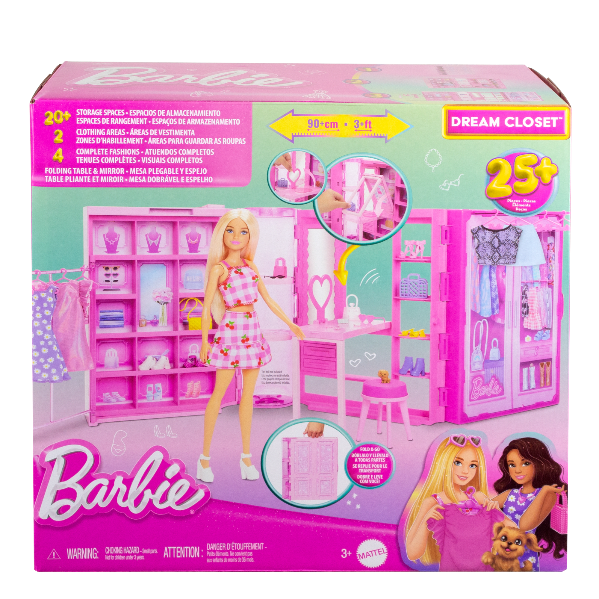 Barbie Dream Closet Toy Playset With Clothes & Accessories. 3-Ft-Wide With 25+ Pieces - Image 6