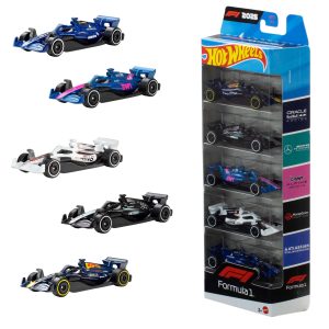 Hot Wheels 1:64 Scale 5-Pack Formula 1 Die-Cast Toy Cars