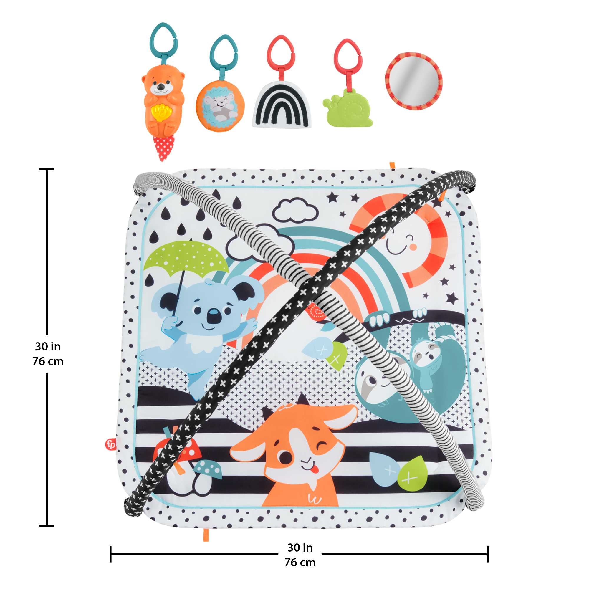 Fisher-Price 3-in-1 Music Glow & Grow Gym. Baby Playmat With Lights & Newborn Sensory Toys - Image 5