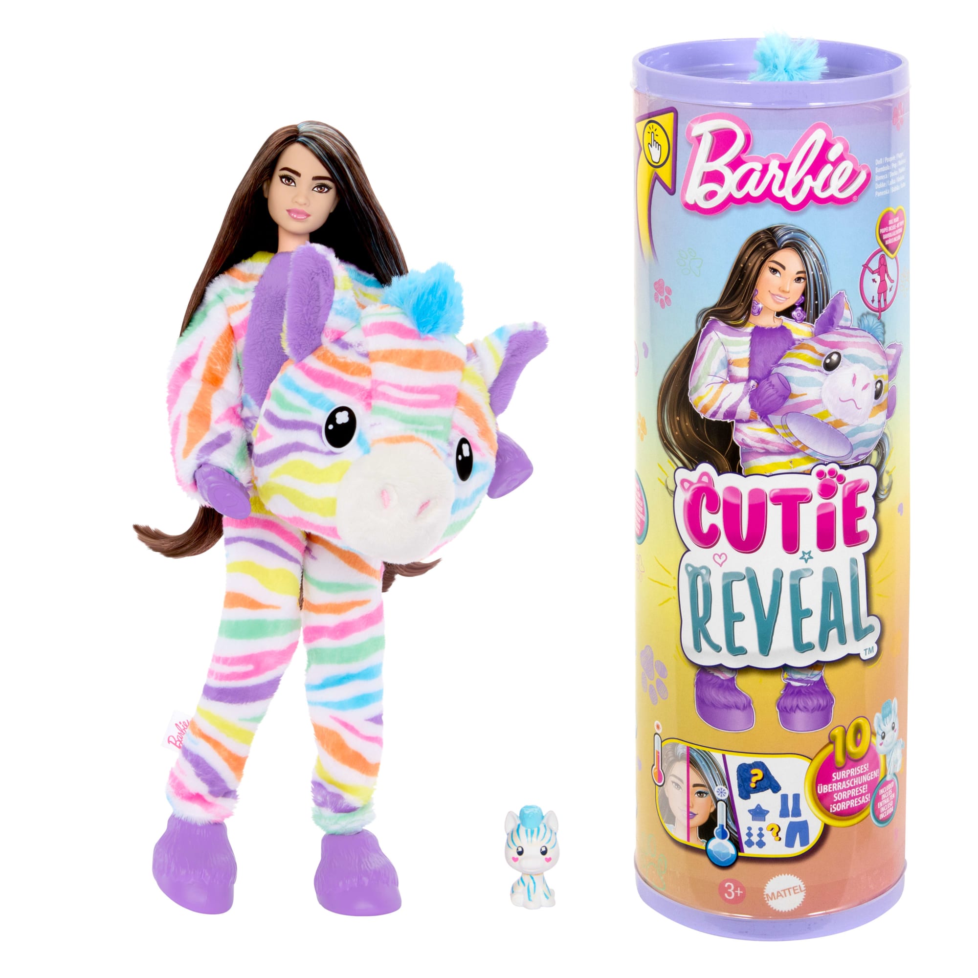 Barbie Cutie Reveal Zebra Doll & Accessories. Color Dream Series With 10 Surprises