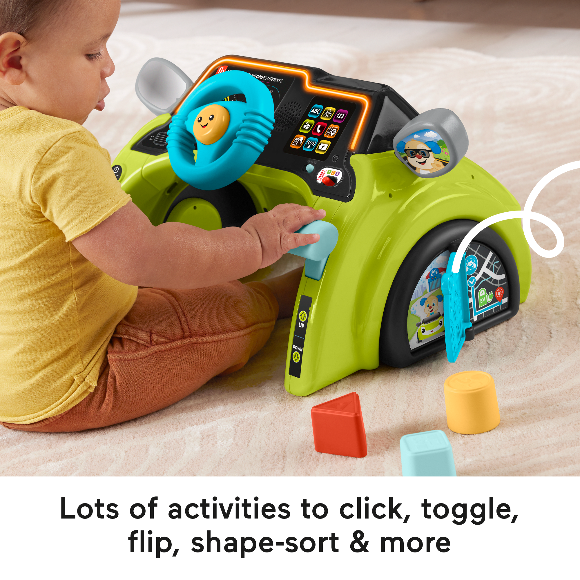 Fisher-Price Laugh & Learn Sit & Steer Driver Activity Center Learning Toy For Infants & Toddlers - Image 4