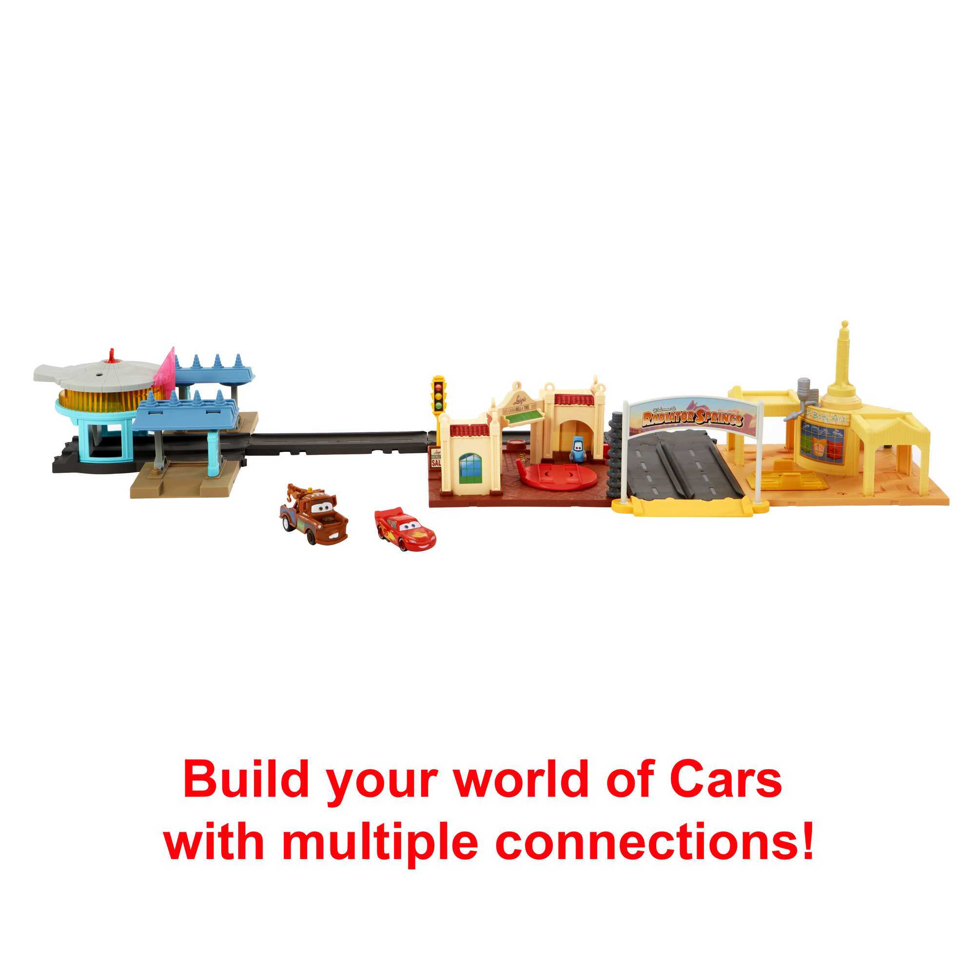 Disney And Pixar Cars On The Road Radiator Springs Tour Playset. 2 Toy Cars - Image 4