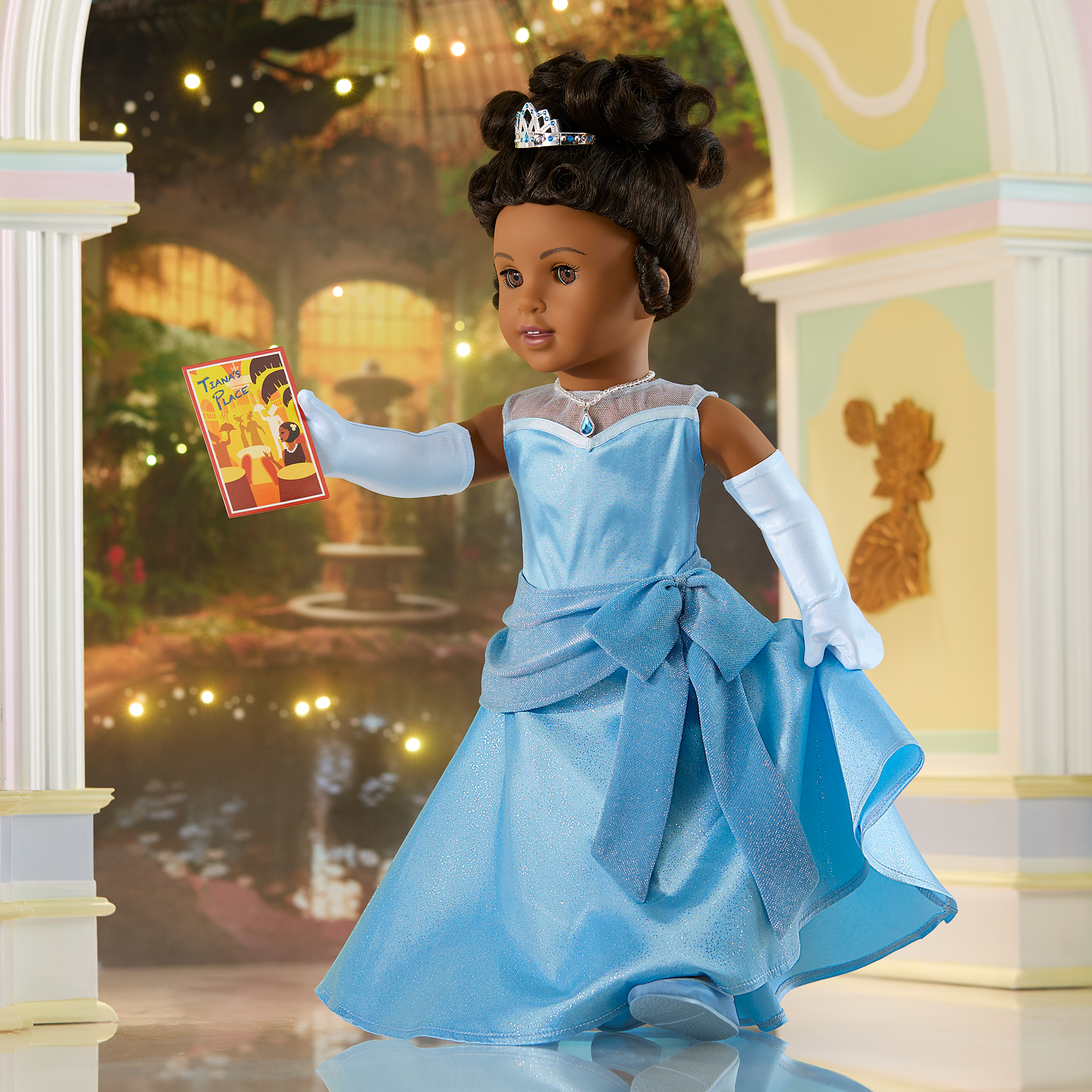 American Girl® Disney Princess Tiana Evening Star Dress & Accessories for 18-inch Dolls - Image 10