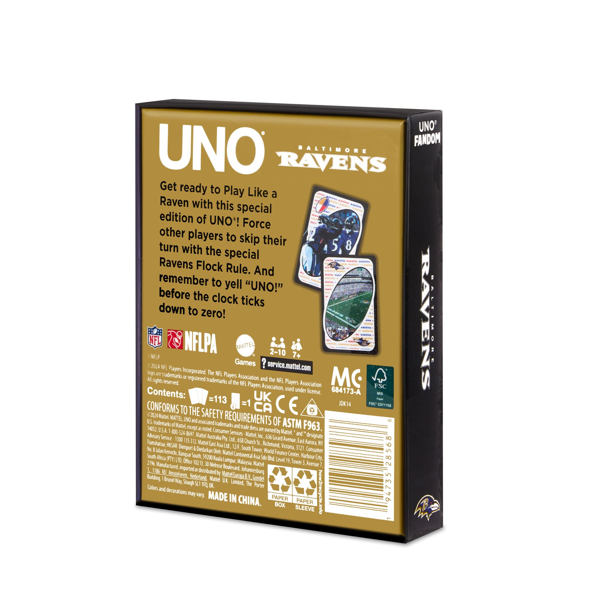 UNO Fandom NFL Baltimore Ravens Game Deck - Image 8