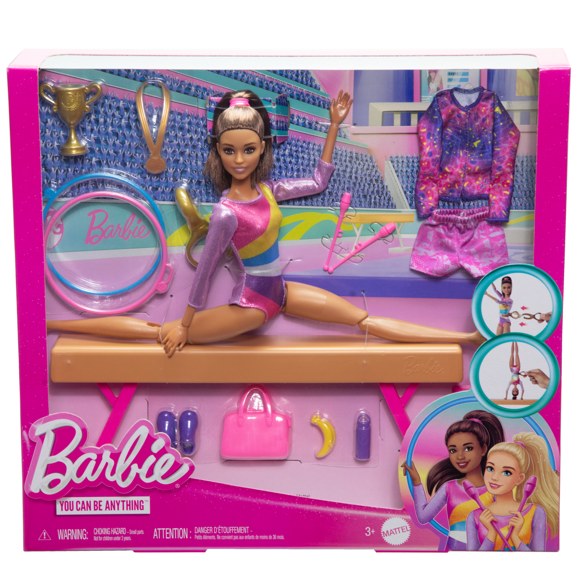 Barbie Gymnastics Playset With Brunette Fashion Doll. Balance Beam. 10+ Accessories & Flip Feature - Image 6