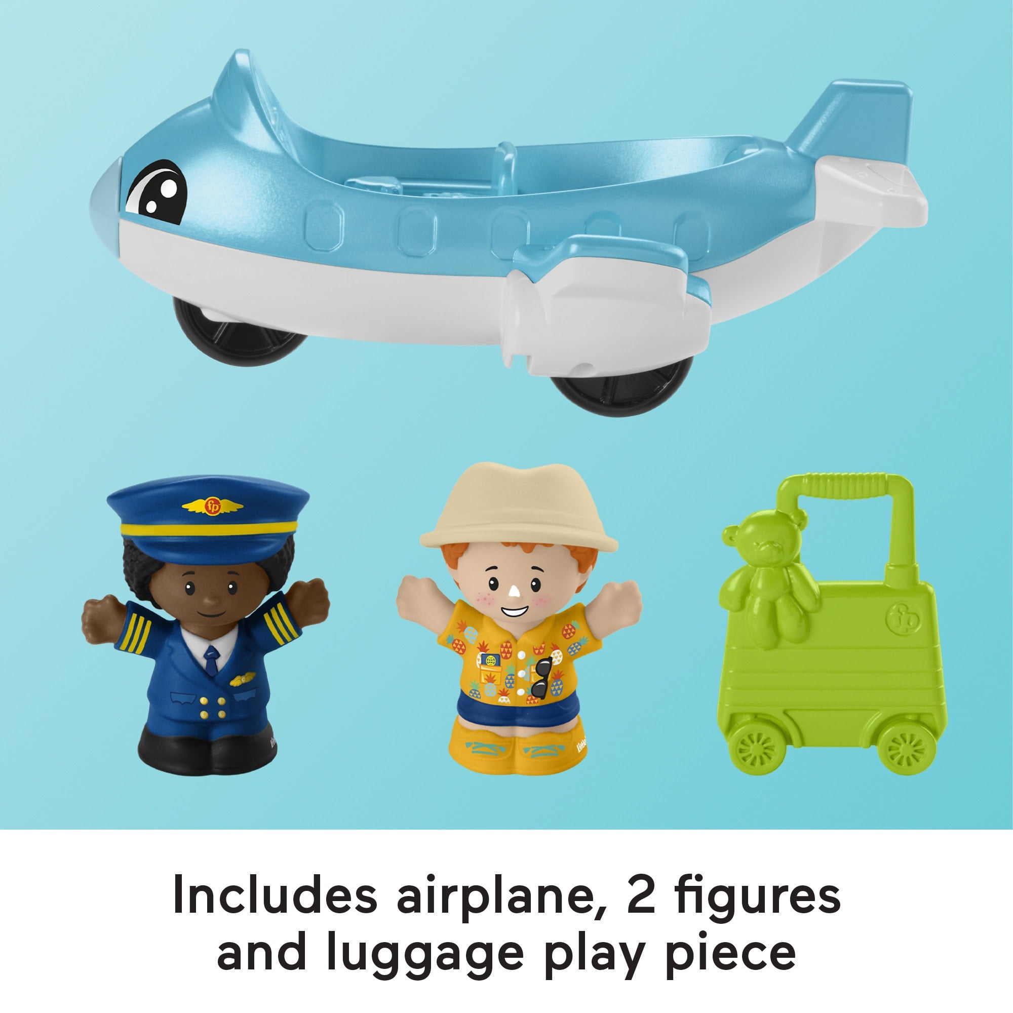 Fisher-Price Little People Everyday Adventures Airport Toddler Playset. Airplane & 3 Play Pieces - Image 5