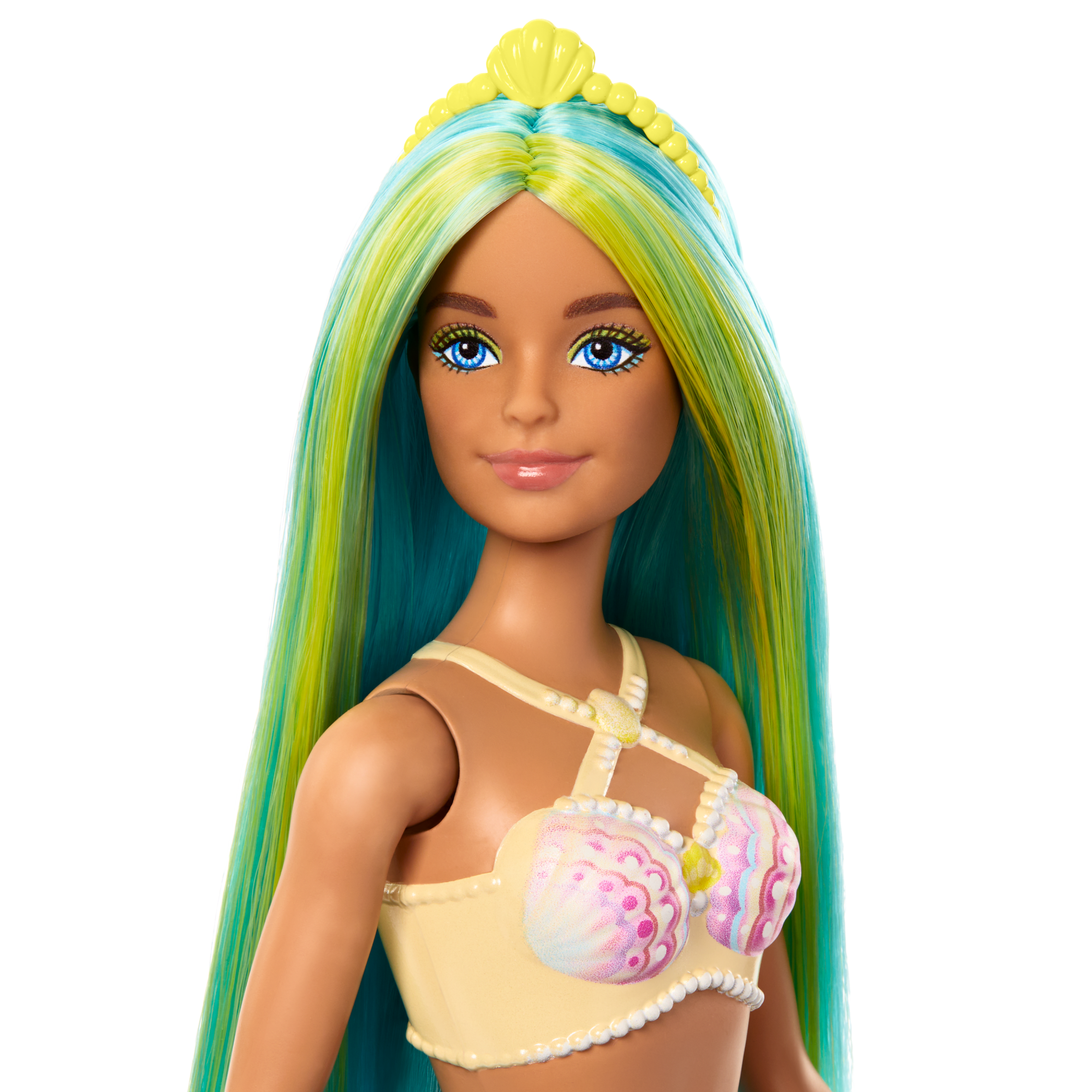 Barbie Fantasía Muñeca Sirena Cabello Verde y Azul - Image 3