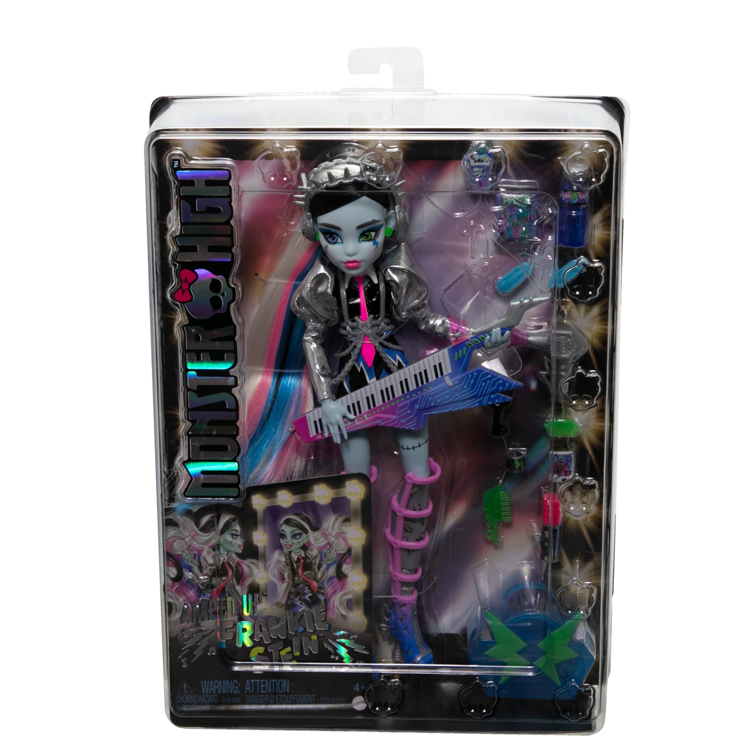 Monster High Doll. Amped Up Frankie Stein Rockstar With Instrument And Accessories - Image 6