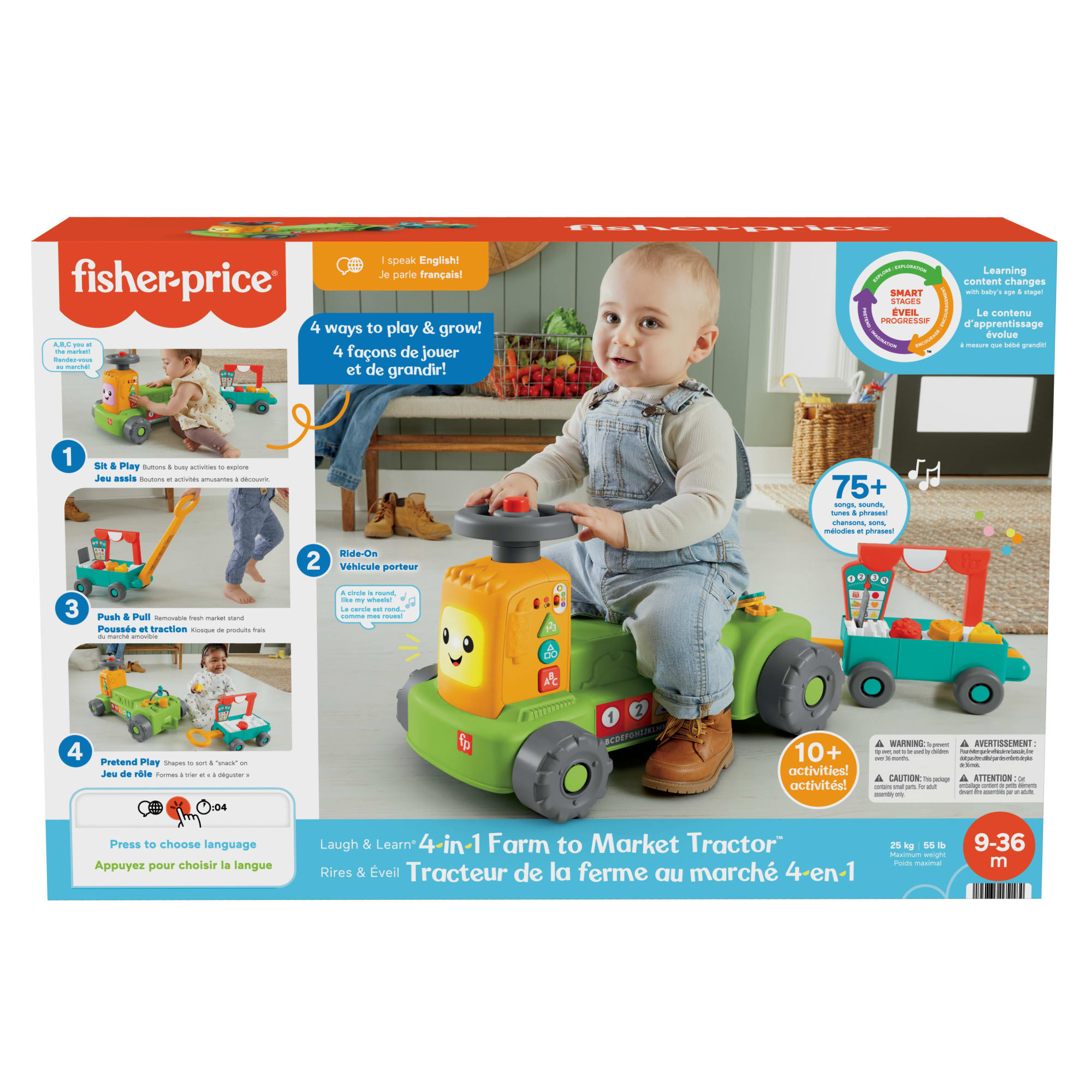 Fisher-Price Rires et Éveil Tracteur de La Ferme Au Marché 4-en-1 - Image 6