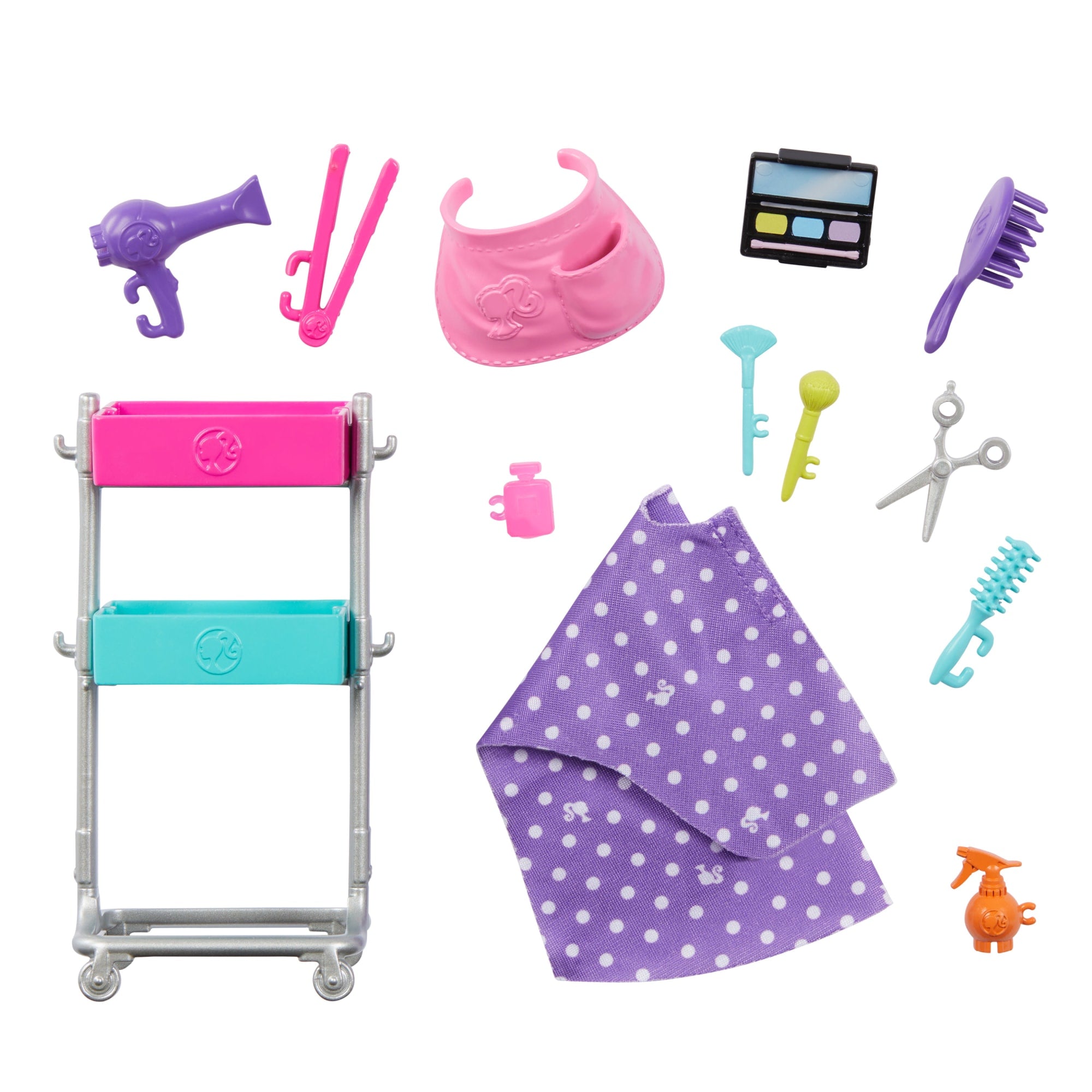 Barbie Malibu Coffret de Jeu Poupée Coiffeuse et 14 Accessoires - Image 5