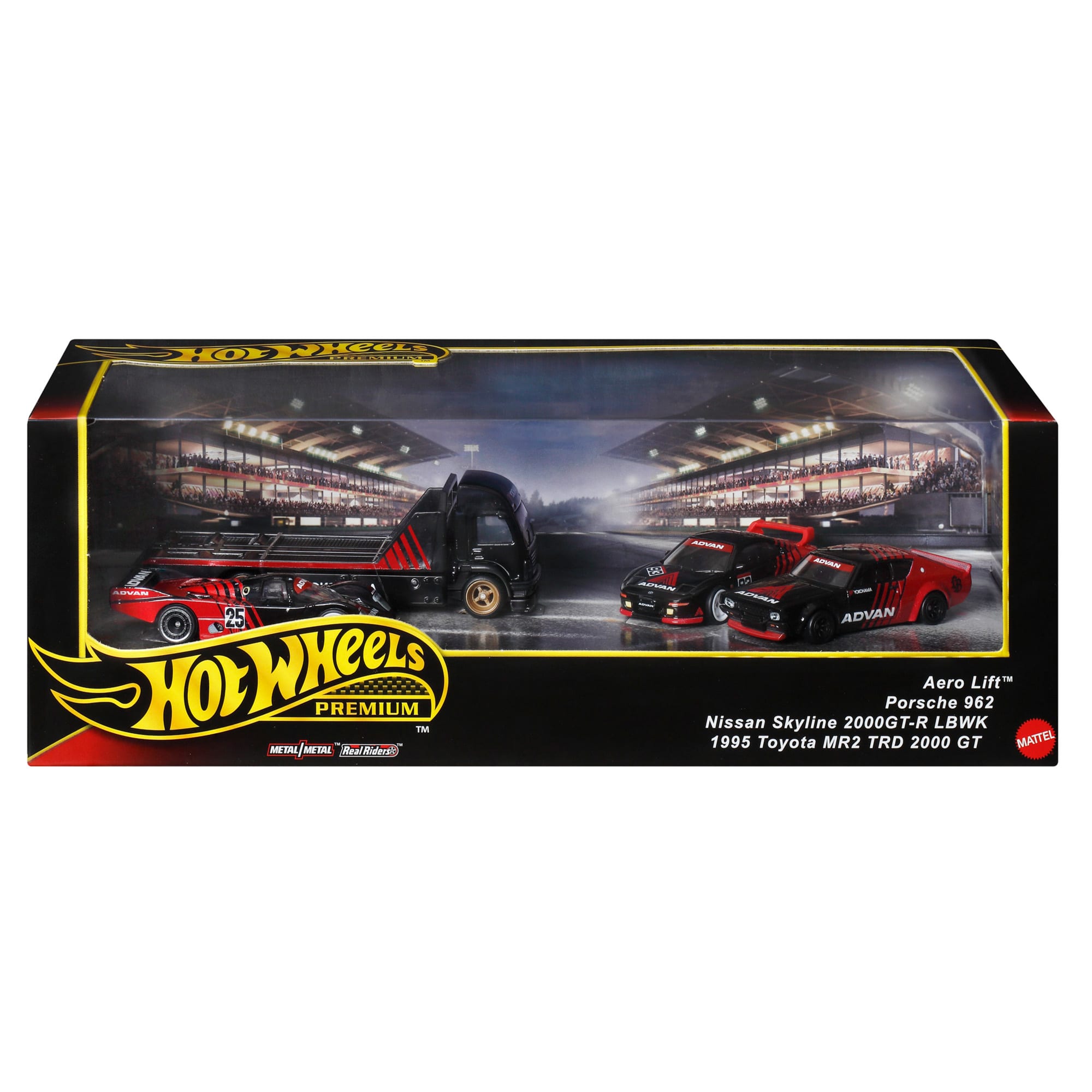 Hot Wheels Premium Collector Display Sets. 3 Cars & 1 Transporter