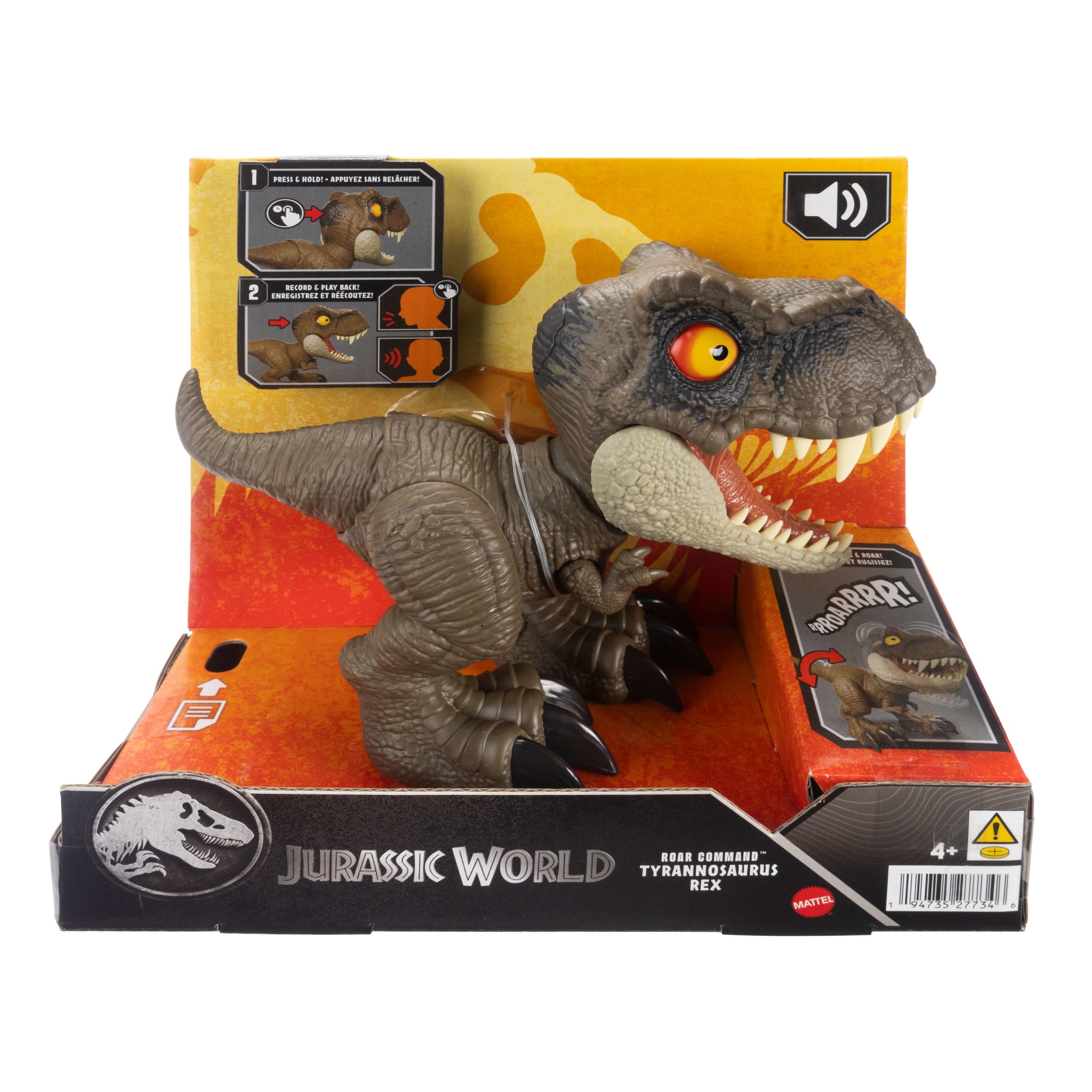 Jurassic World Roar Command Tyrannosaurus Rex Dinosaur Figure Toy. Records. Plays & Roars. T. Rex - Image 6