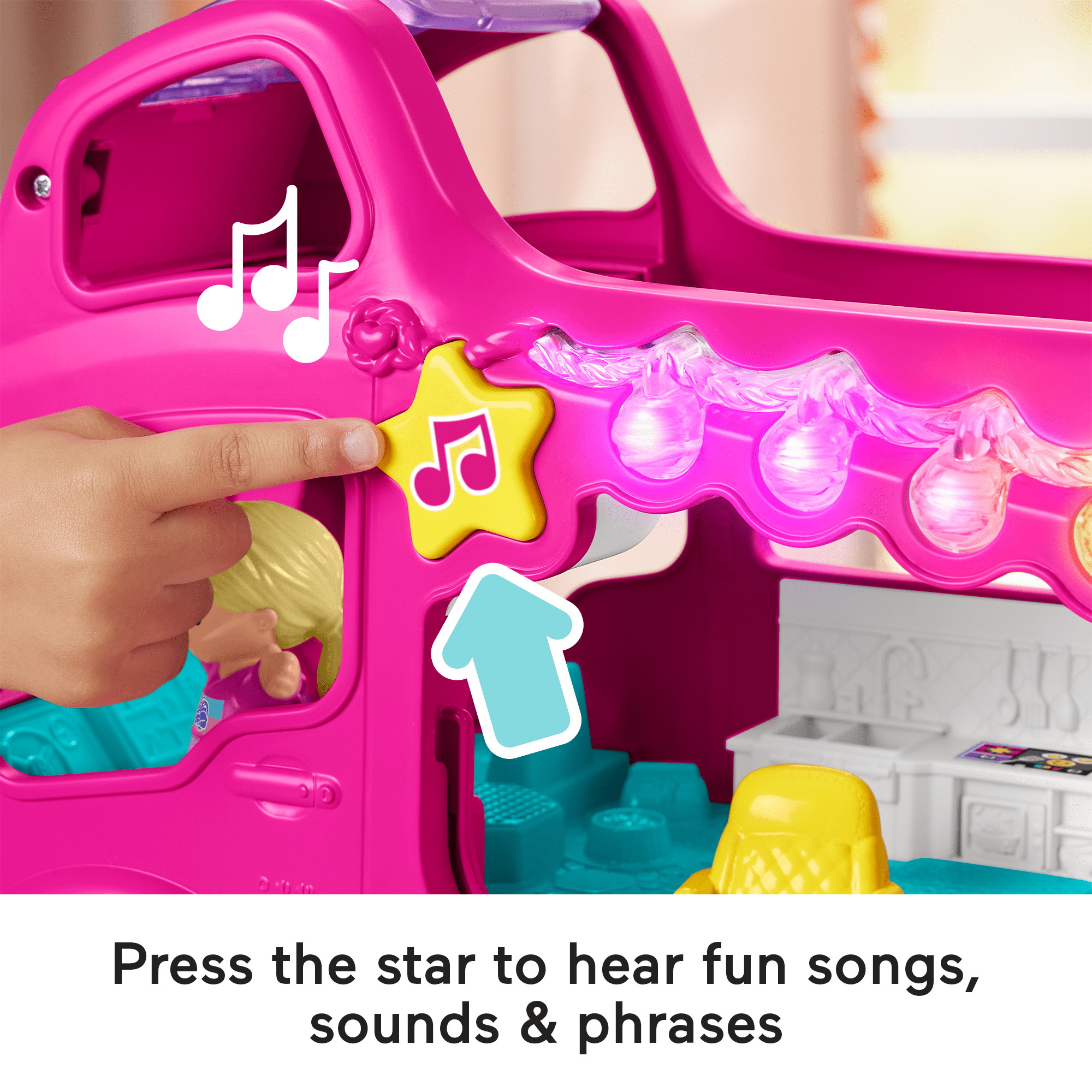 Fisher-Price Little People Barbie Little Dream Camper Rv Playset With Music Lights & 2 Figures - Image 3
