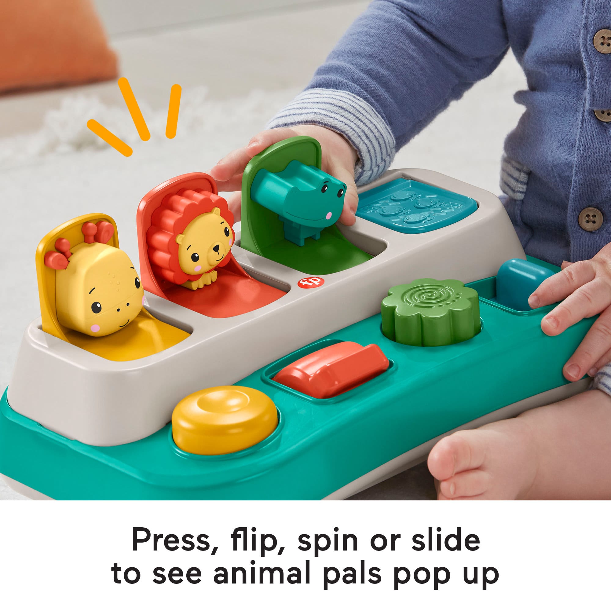 Fisher-Price Busy Buddies Pop-Up Infant Fine Motor Toy For Ages 9+ Months - Image 3