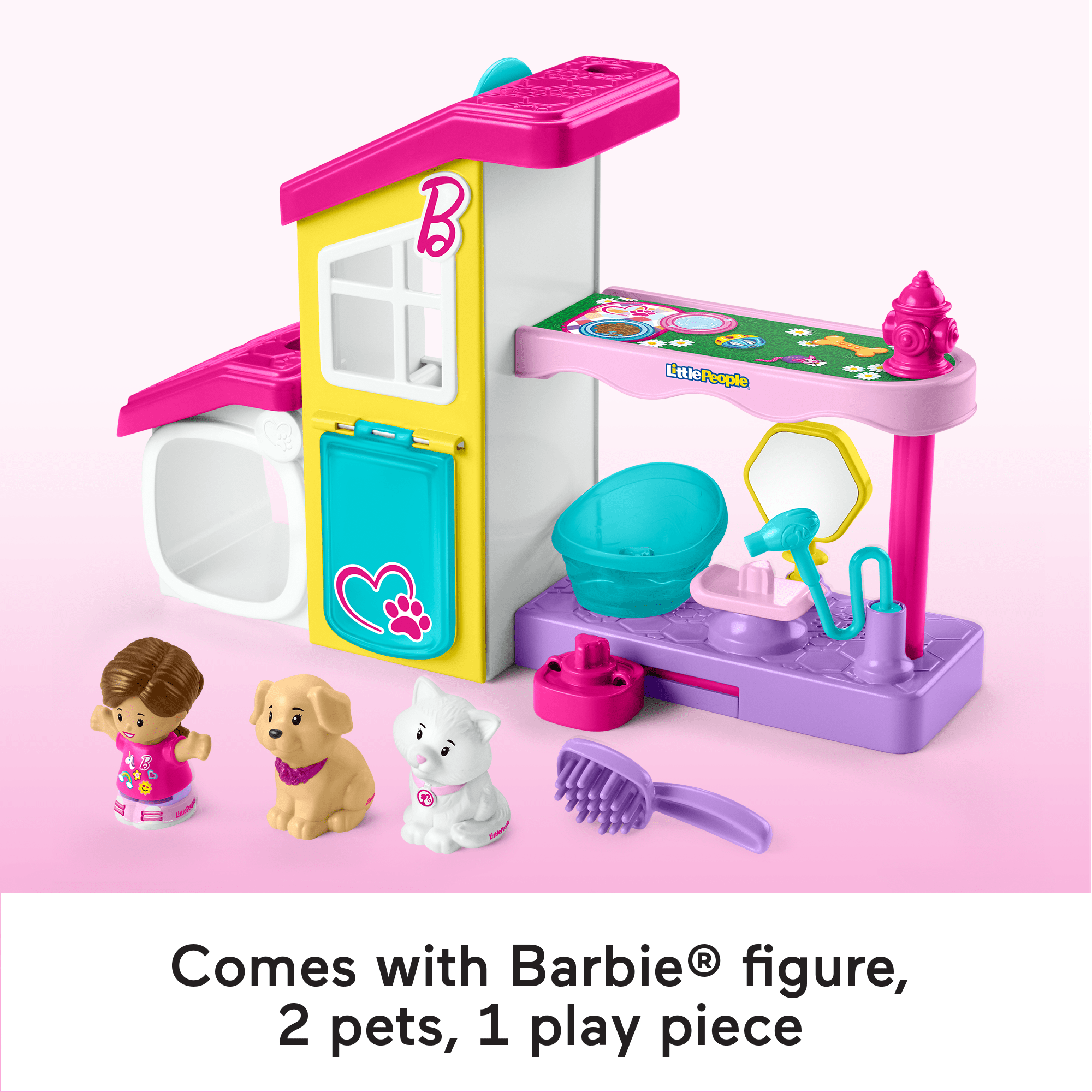 Little People Barbie Playset With Music And Sounds. Play And Care Pet Spa. Toddler Toy. 4 Pieces - Image 5