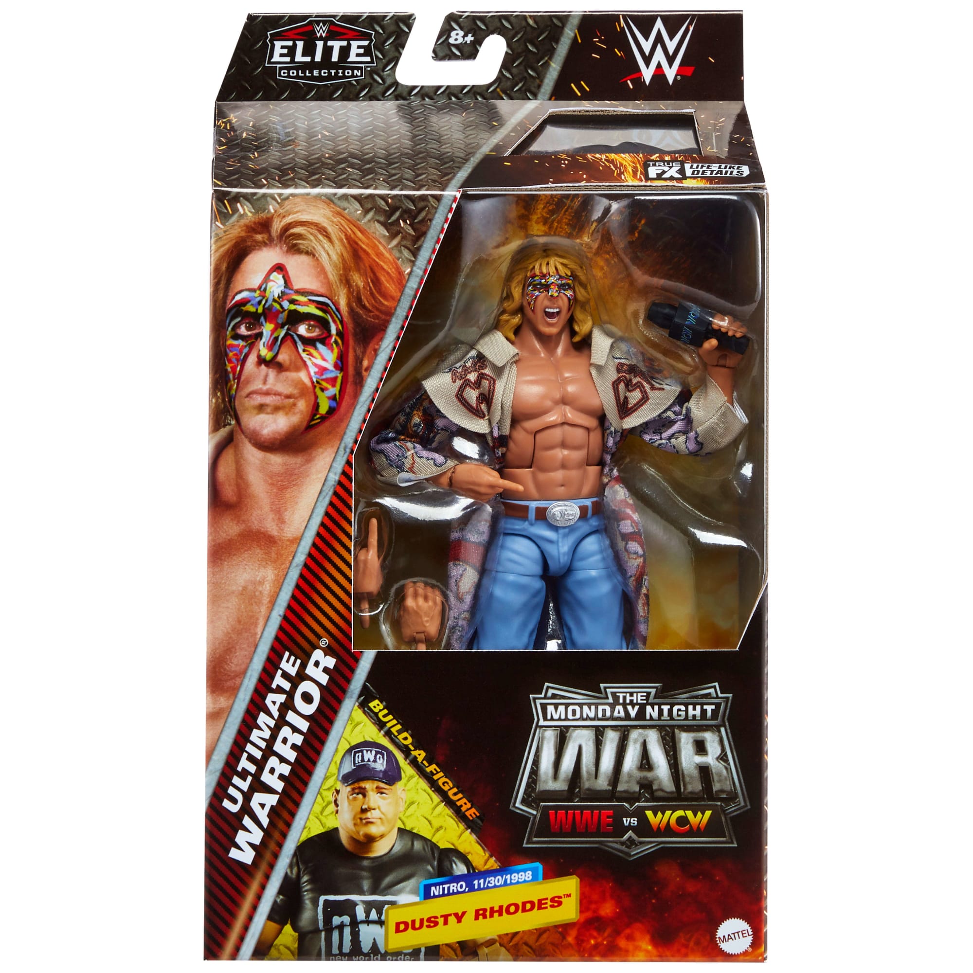 WWE Monday Night War Elite Collection Ultimate Warrior Action Figure & Dusty Rhodes Build-A-Figure Parts - Image 9