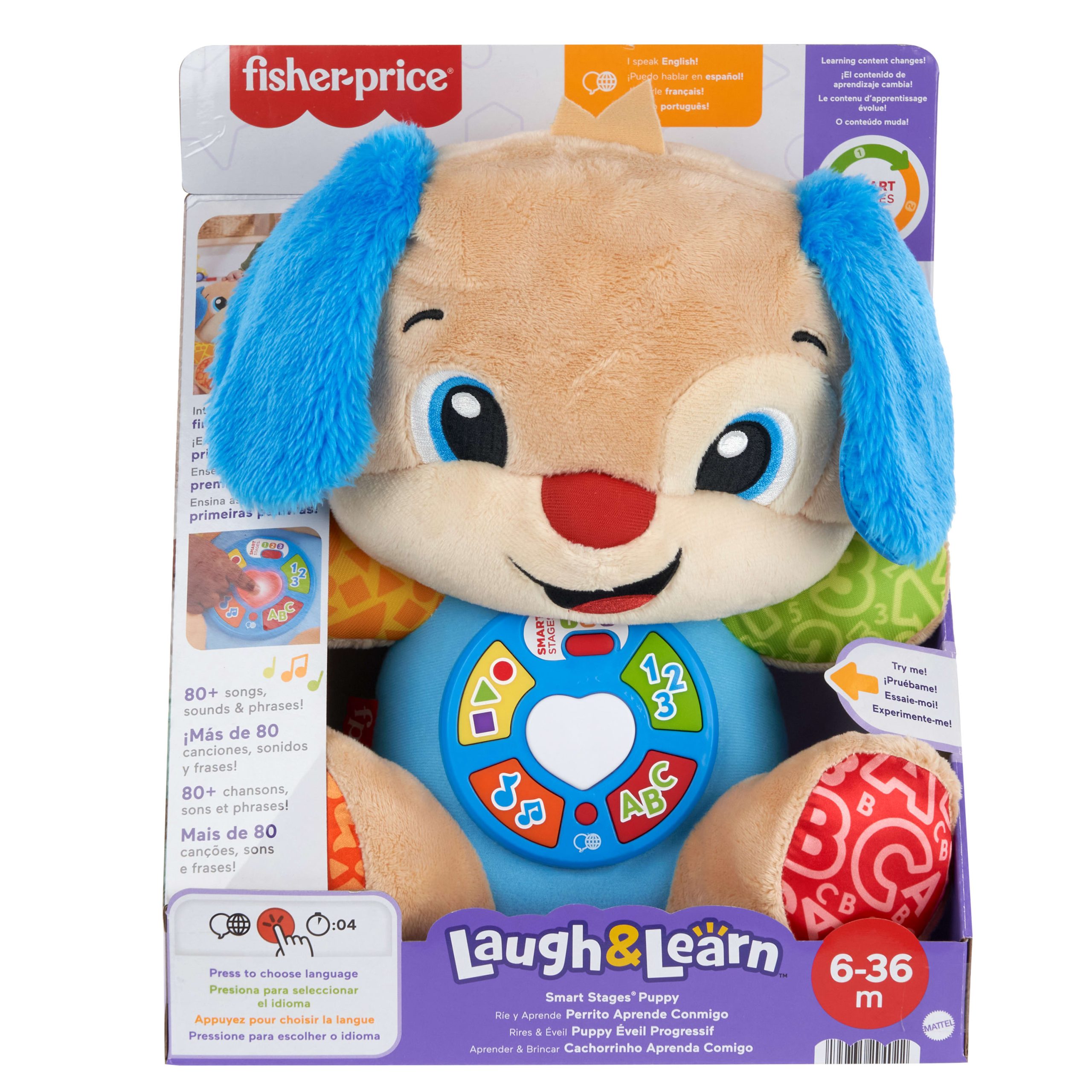 Fisher-Price Laugh & Learn Smart Stages Puppy Plush Baby Musical Learning Toy. Multilanguage Version - Image 6